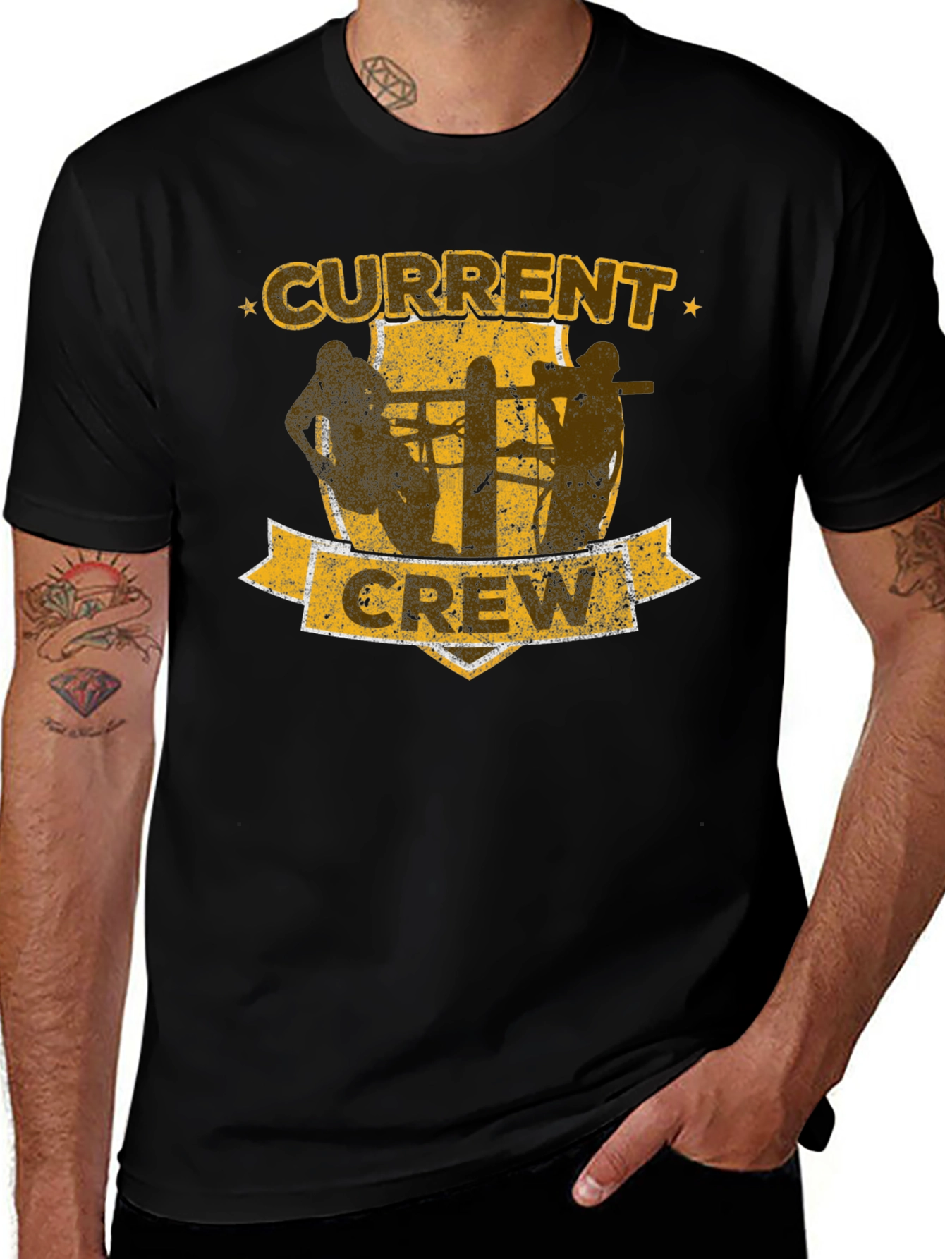 Current Crew Black Graphic T-Shirt