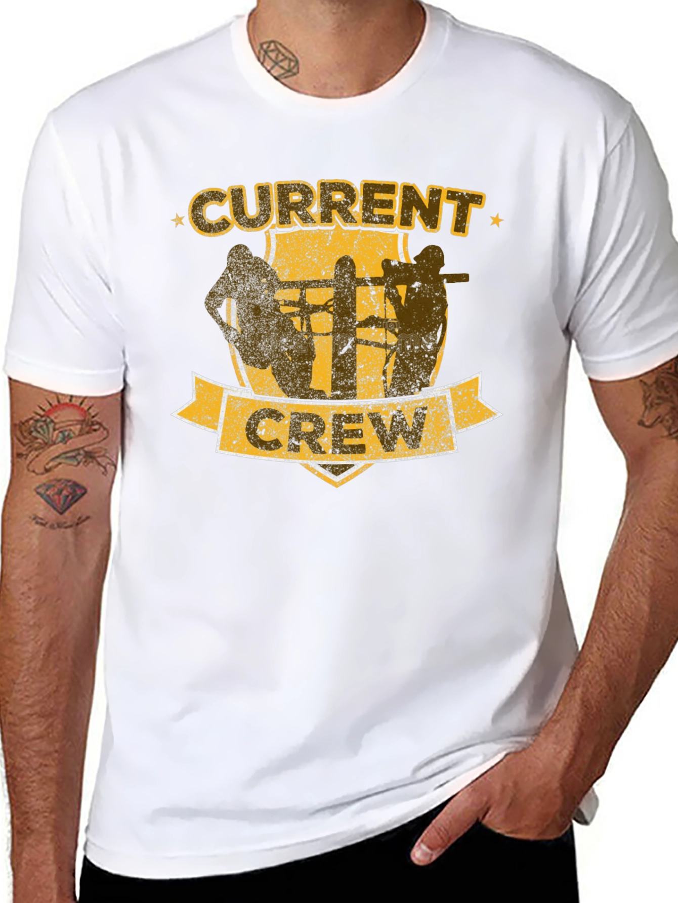 Current Crew Black Graphic T-Shirt