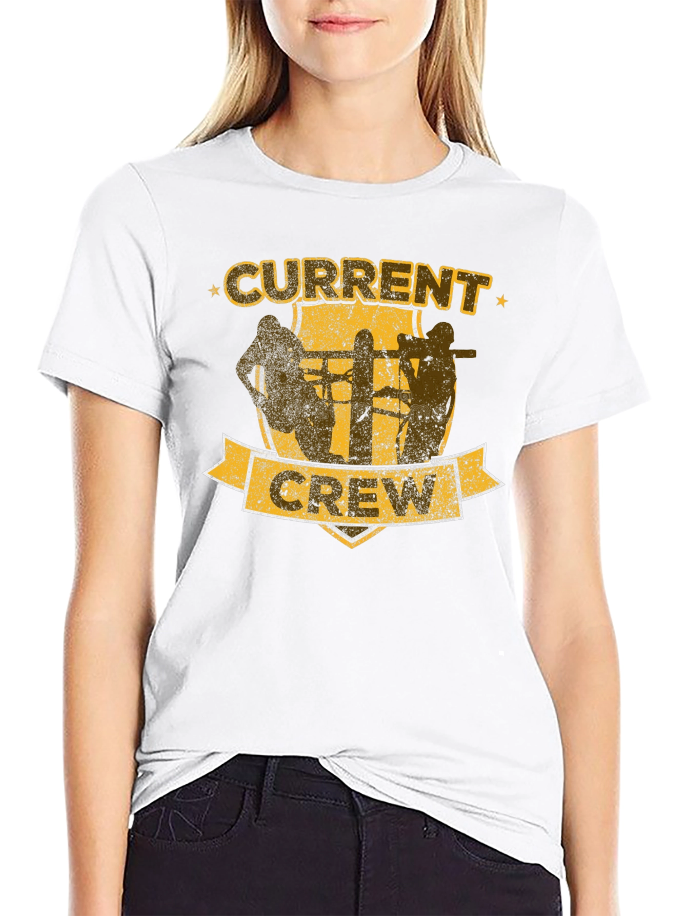Current Crew Black Graphic T-Shirt