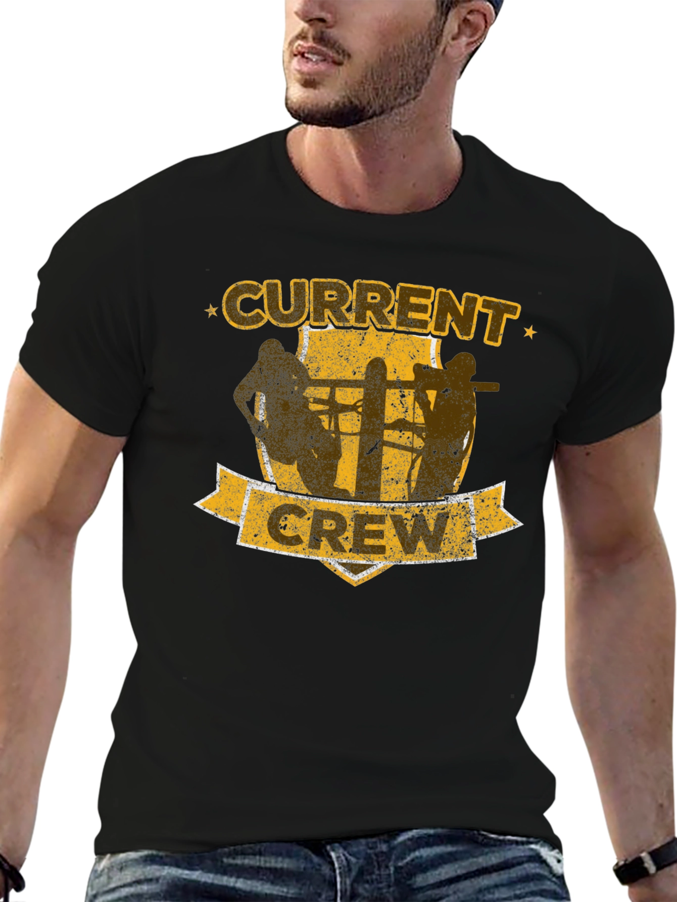 Current Crew Black Graphic T-Shirt