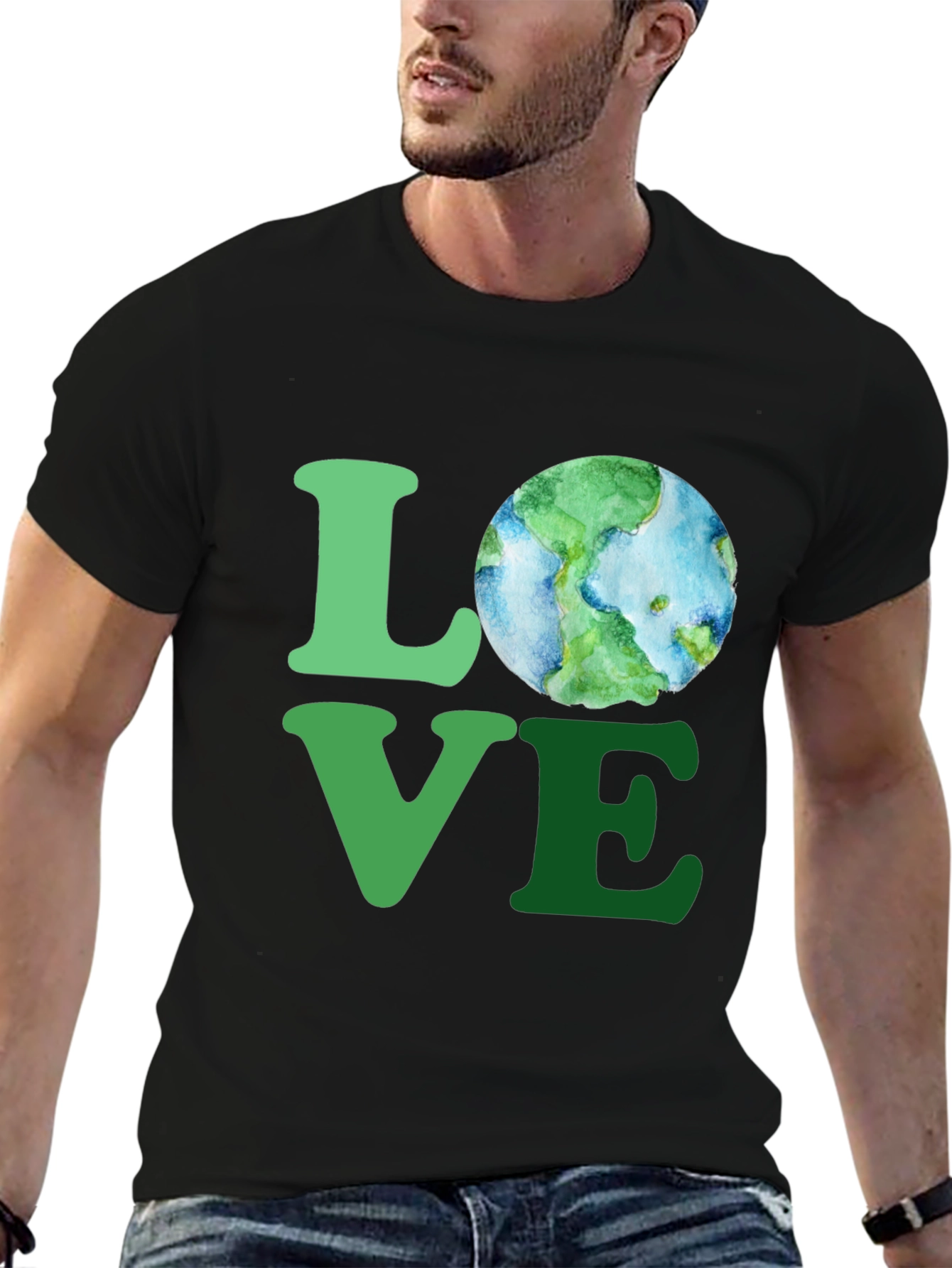 Love Earth Graphic T-Shirt - Black Cotton Tee