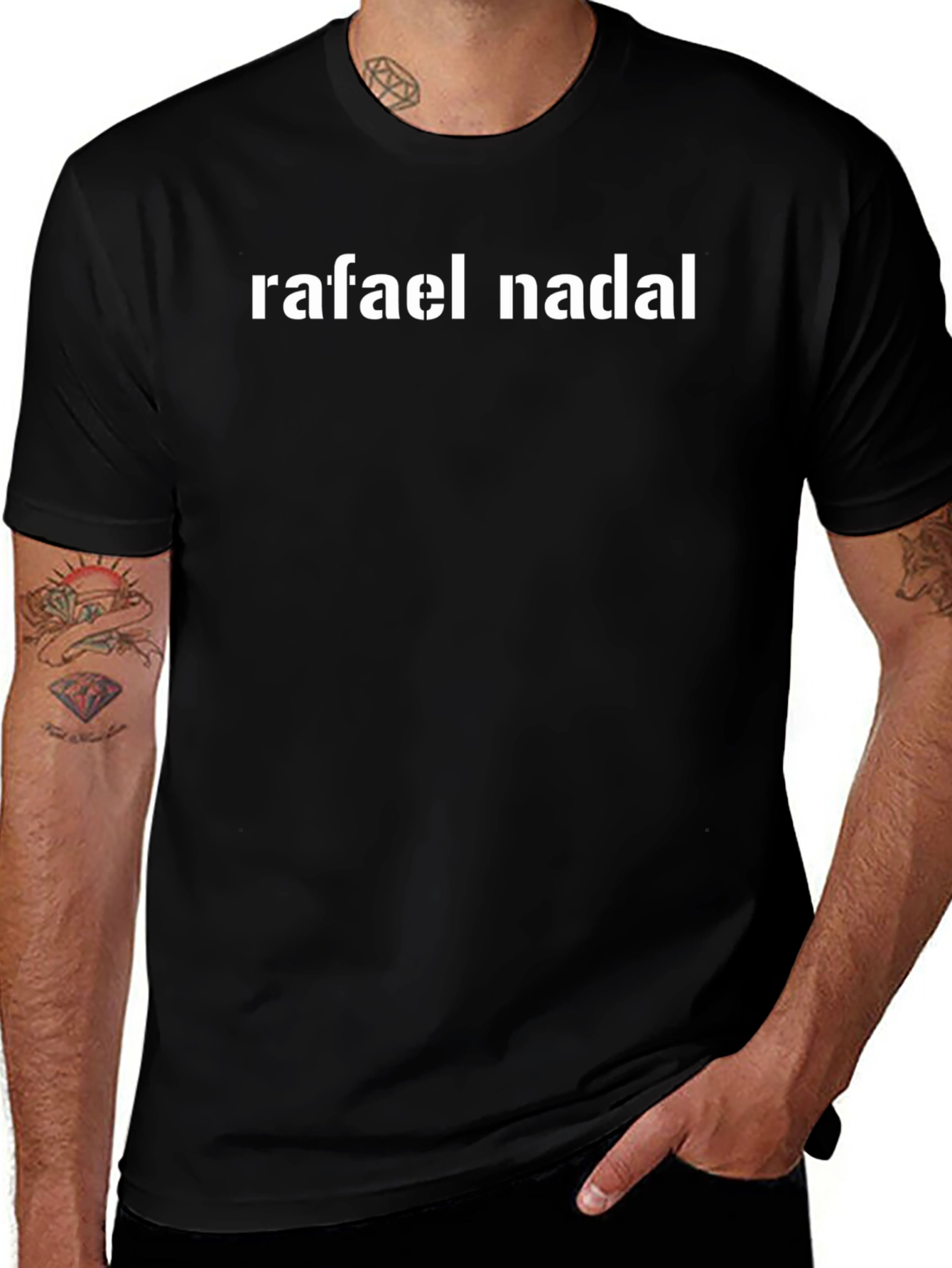 Rafael Nadal Graphic Tee - Black Cotton T-Shirt