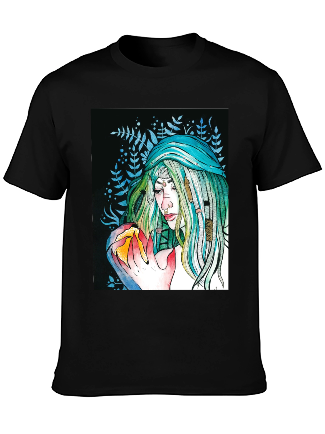 Mystic Woman Graphic Tee - Black Cotton T-Shirt