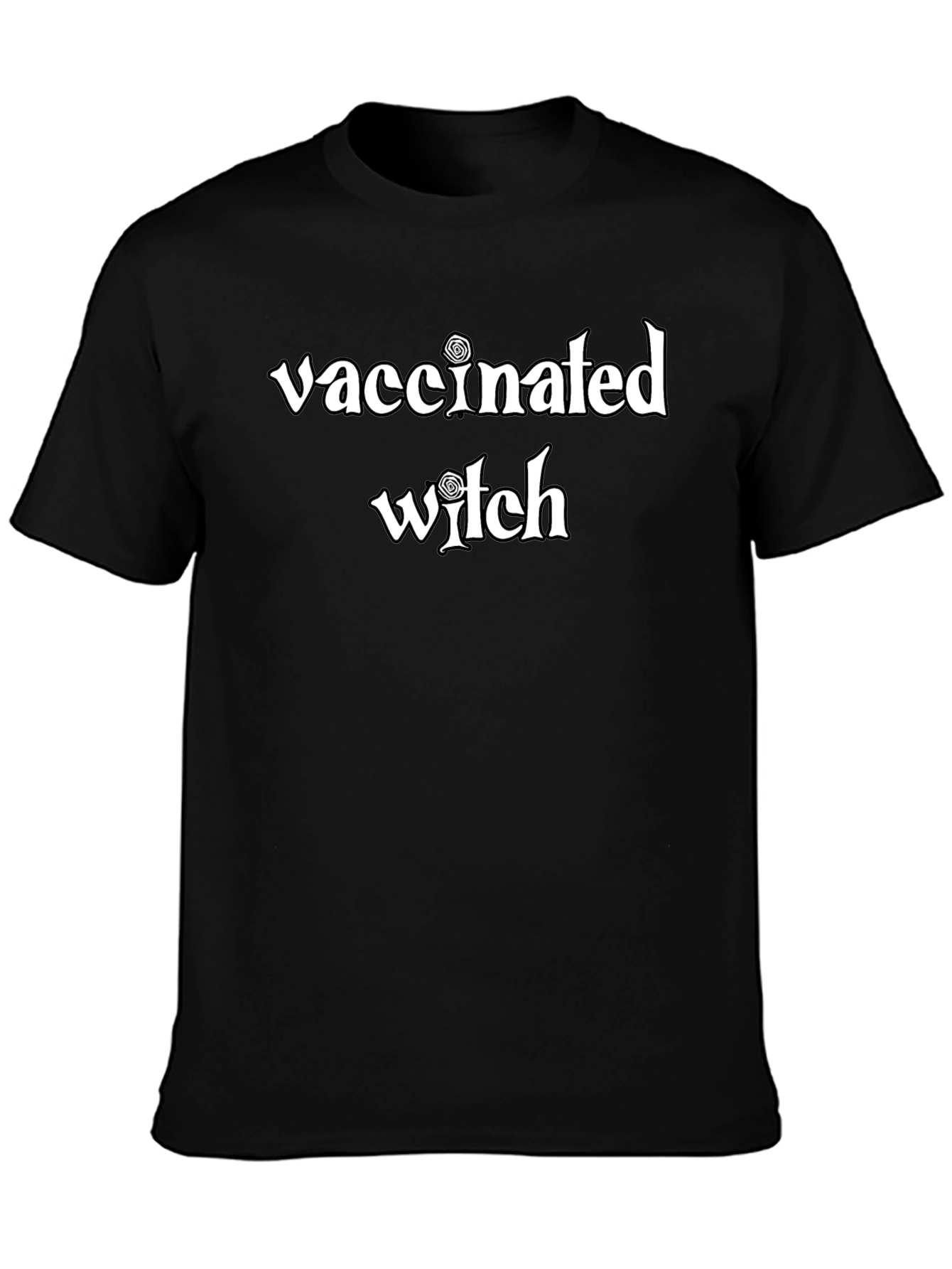 Vaccinated Witch Graphic Tee - Black Unisex T-Shirt