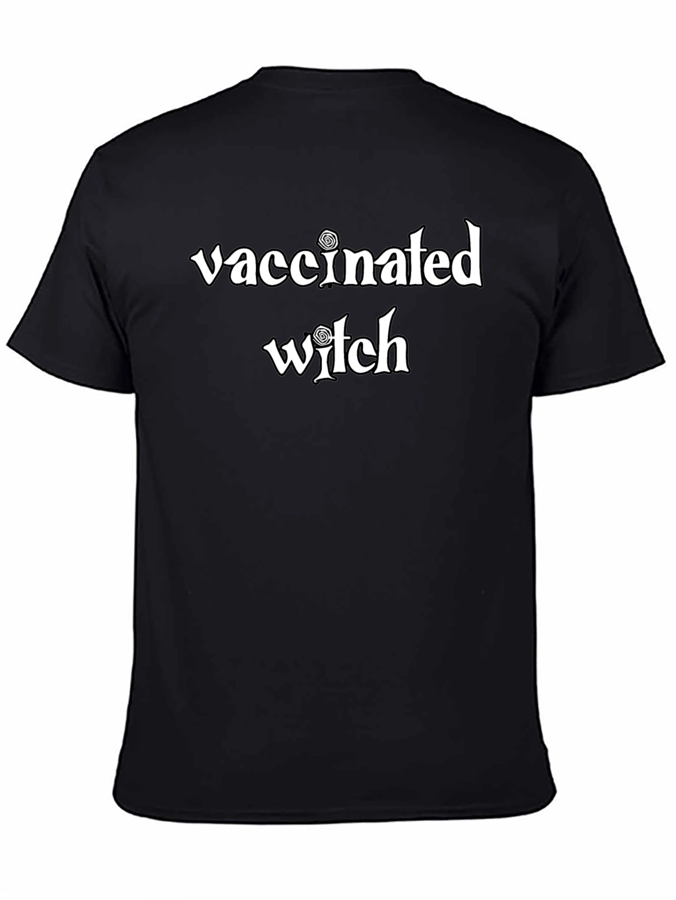 Vaccinated Witch Graphic Tee - Black Unisex T-Shirt