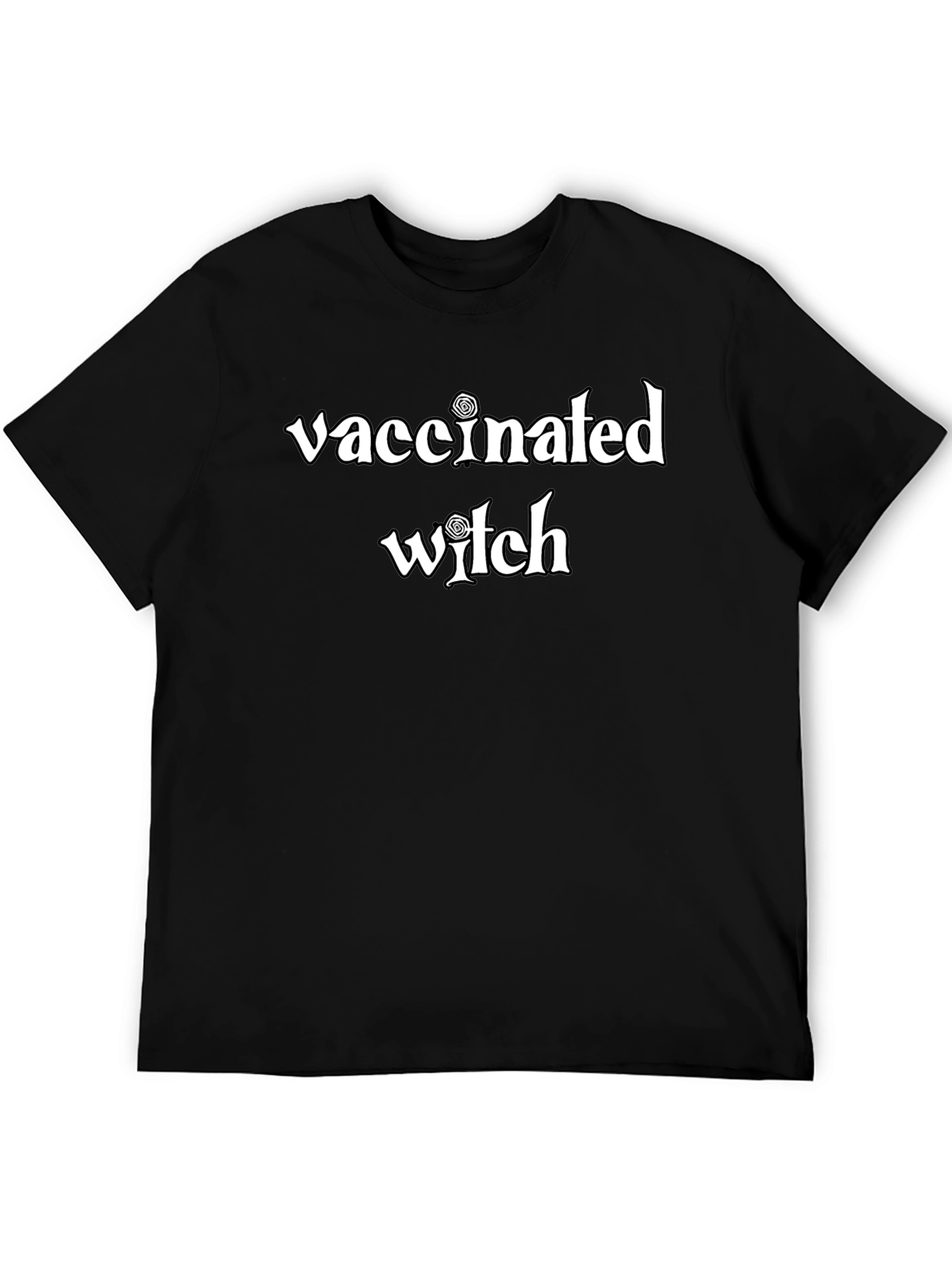 Vaccinated Witch Graphic Tee - Black Unisex T-Shirt