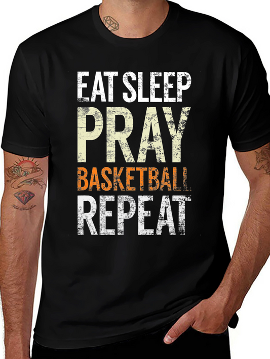 Eat Sleep Pray Basketball Repeat Graphic Tee