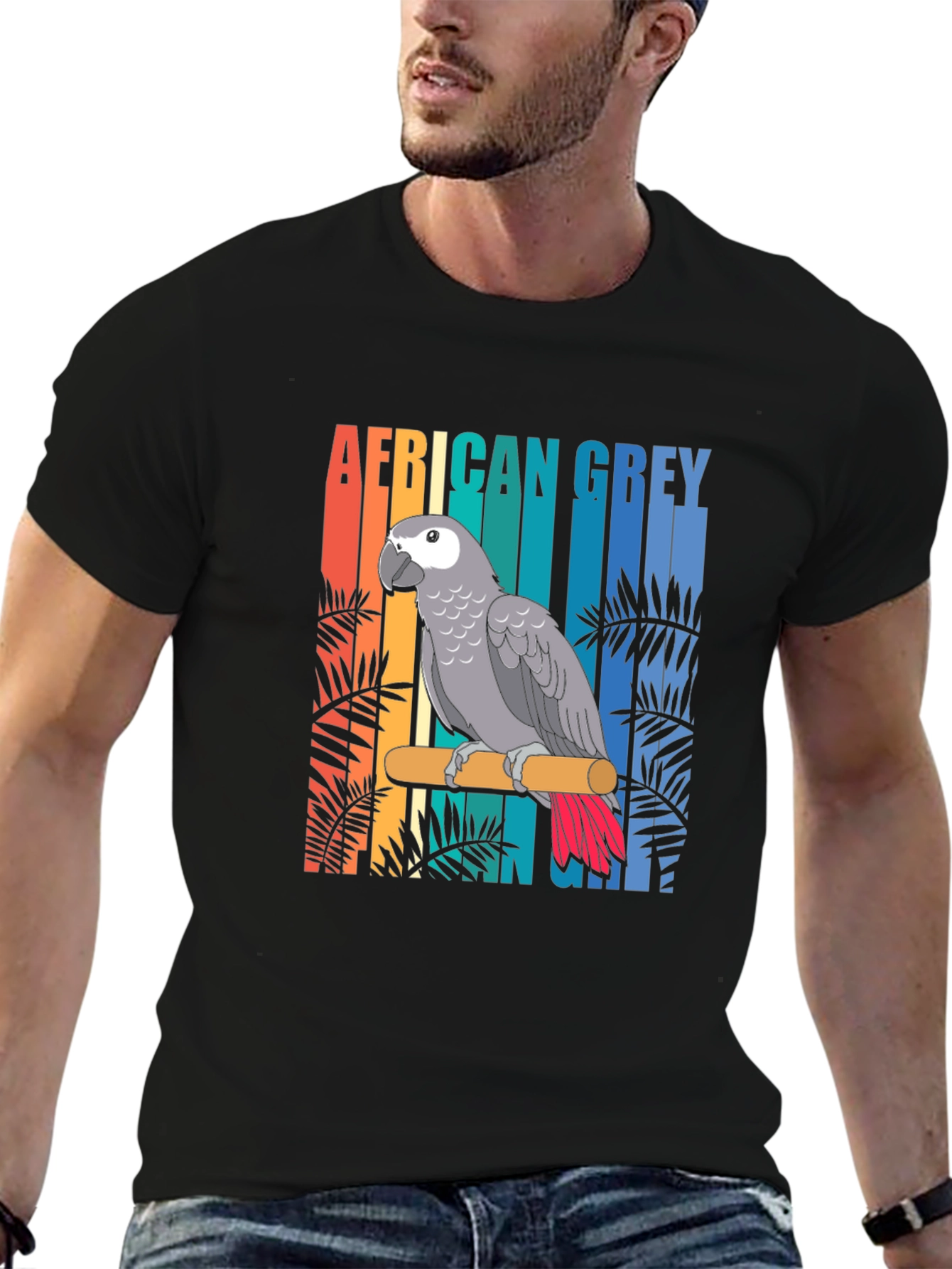 African Grey Parrot Graphic T-Shirt