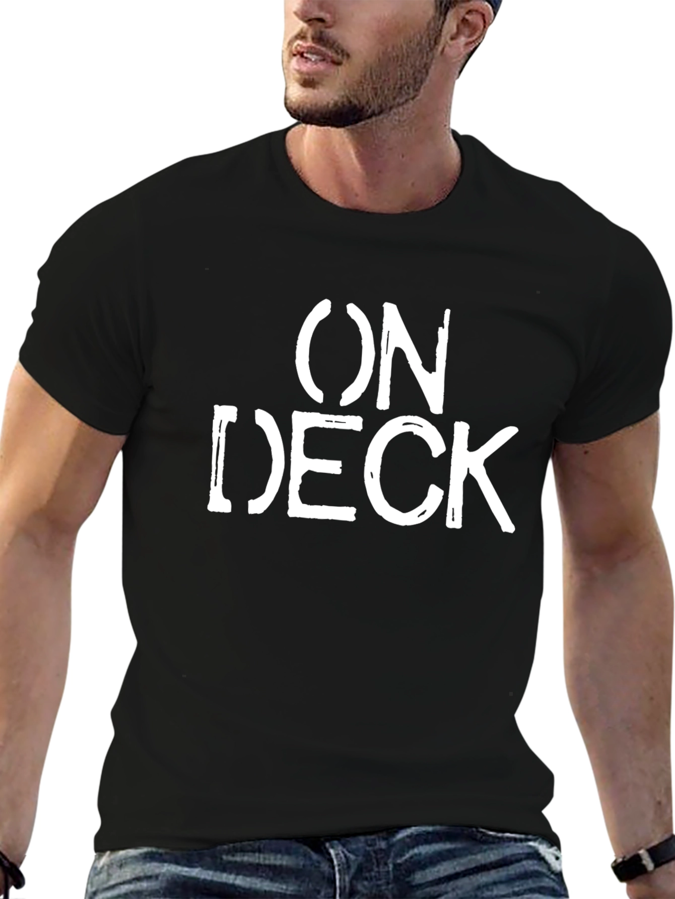 On Deck Graphic Tee - Casual Black T-Shirt