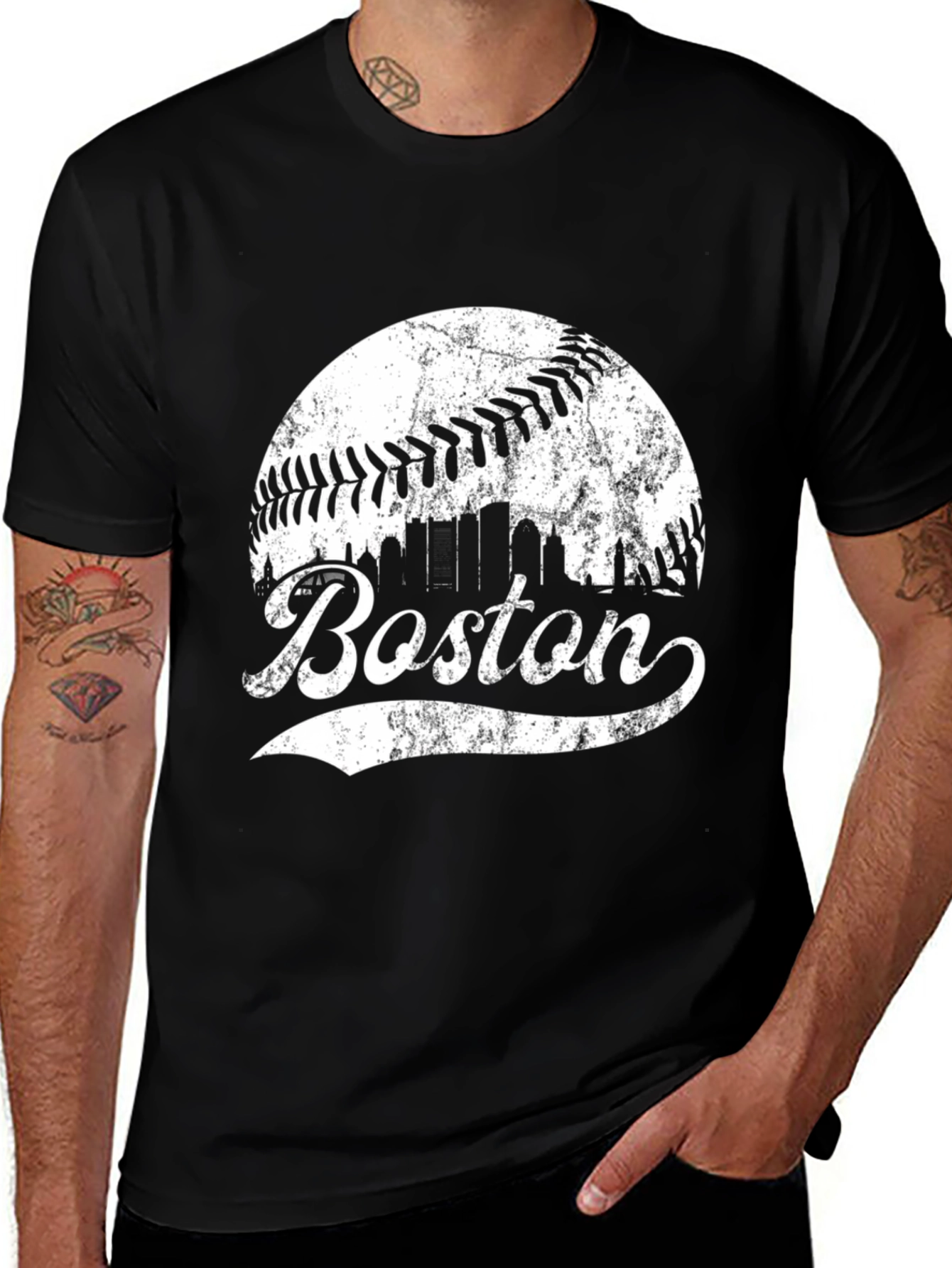 Boston Baseball Skyline Graphic T-Shirt