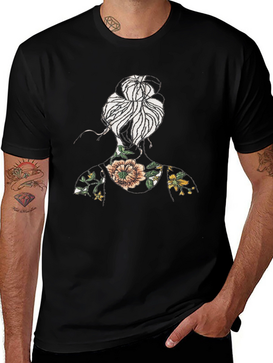 Floral Woman Graphic T-Shirt - Stylish & Unique Design