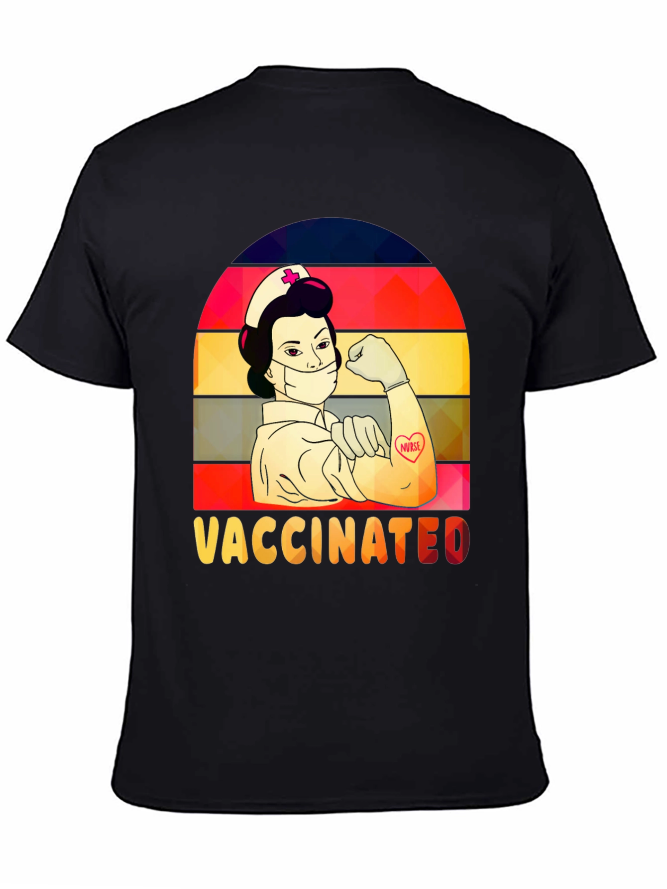 Vaccinated Nurse T-Shirt -  Retro Design