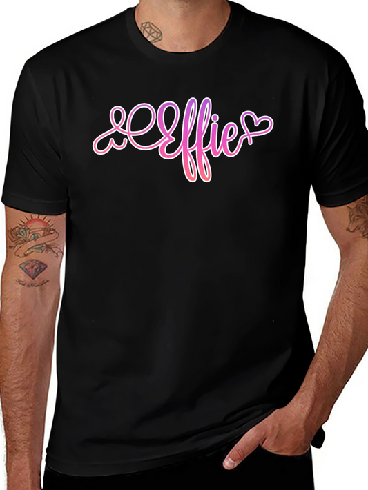 Effie Heart Script Black T-Shirt