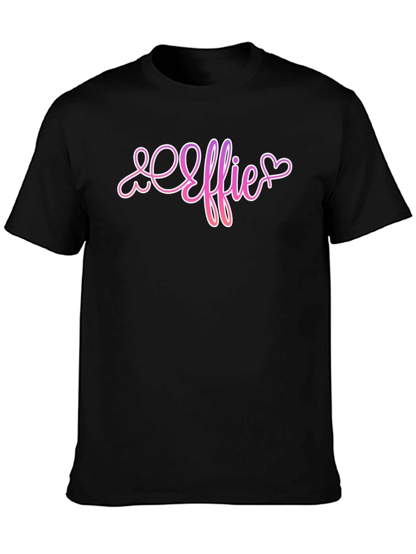 Effie Heart Script Black T-Shirt