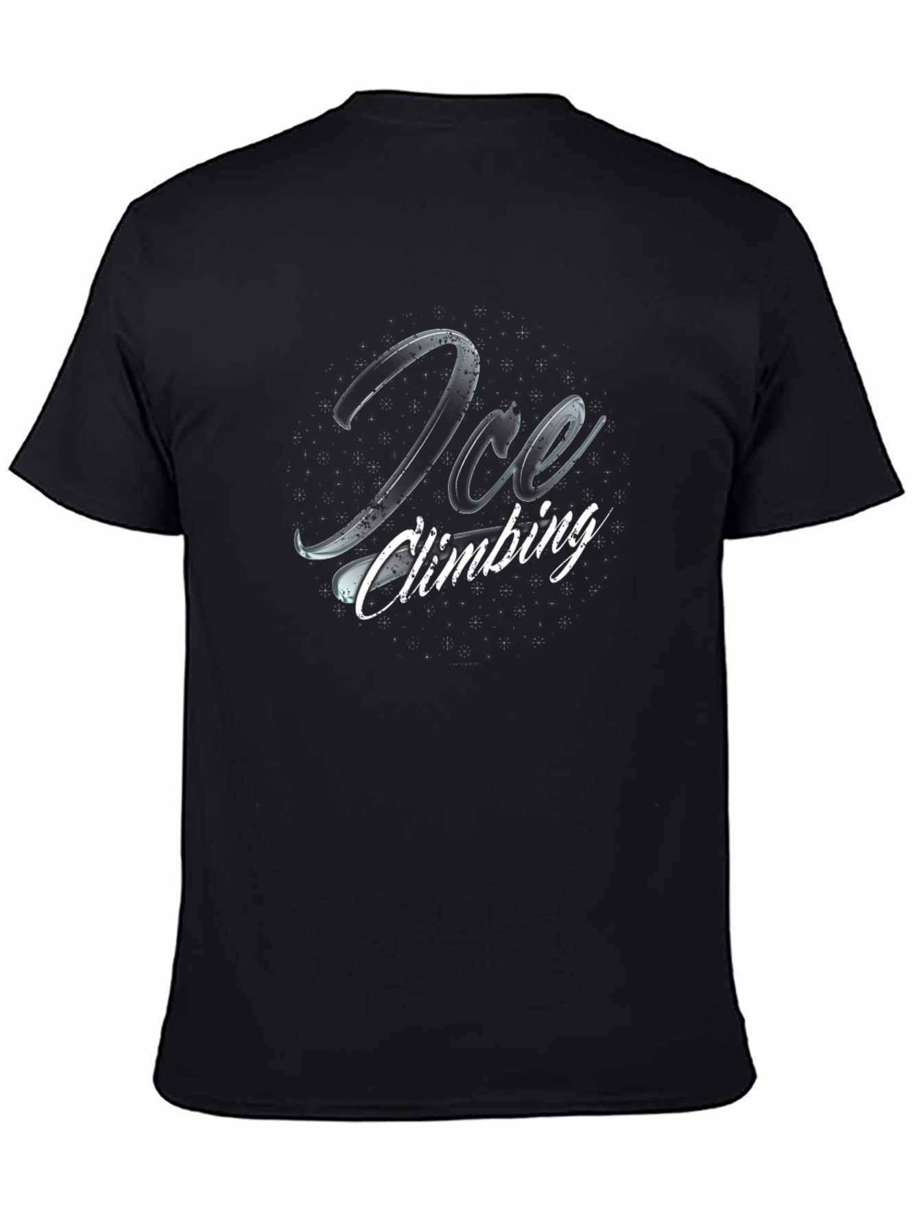 Ice Climbing Graphic Tee - Black Cotton