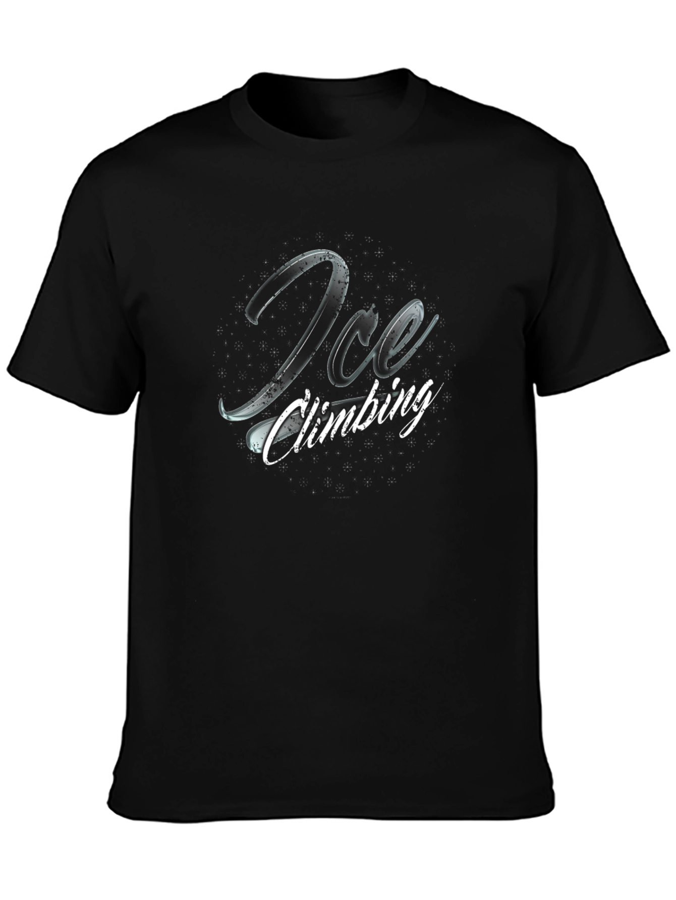 Ice Climbing Graphic Tee - Black Cotton