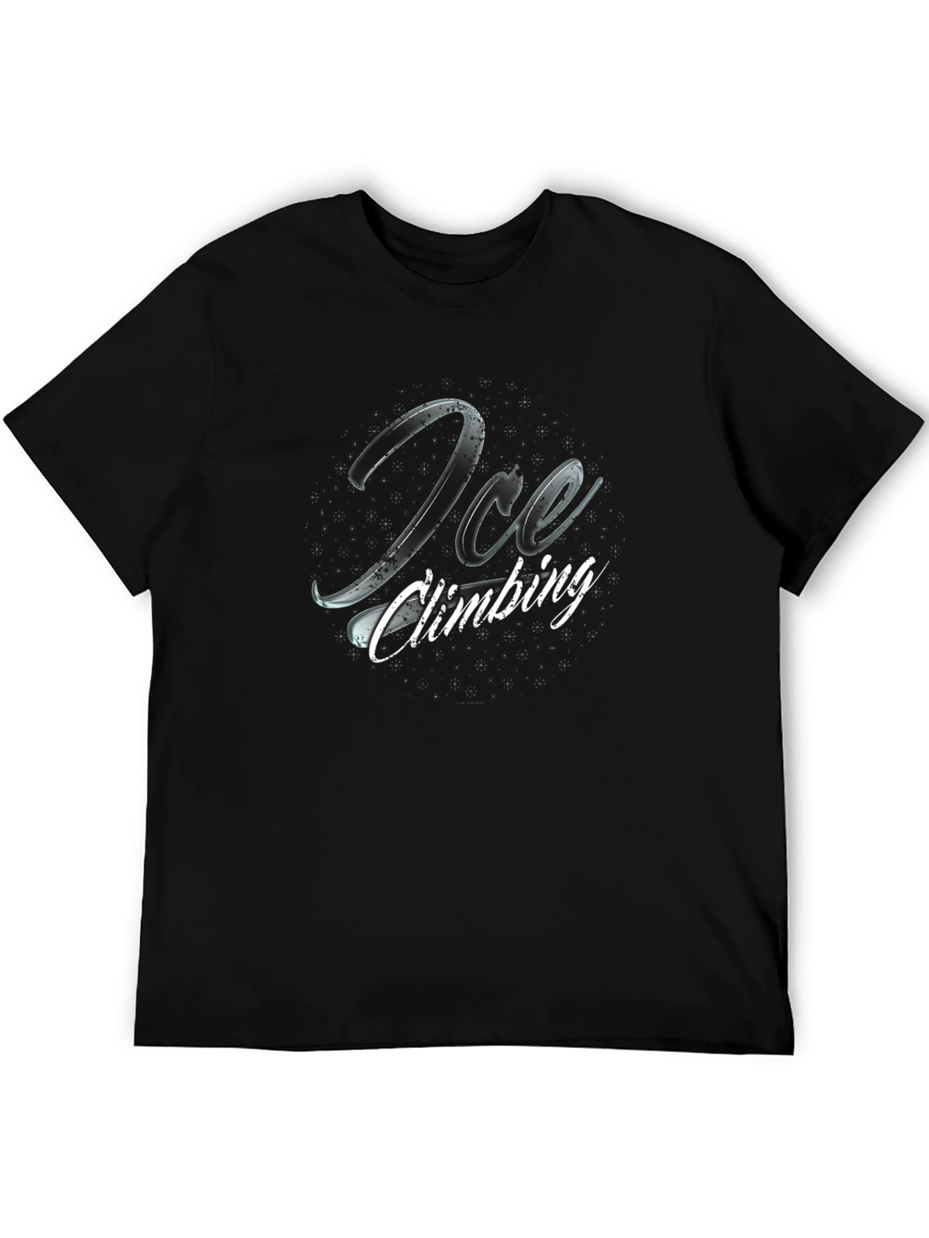 Ice Climbing Graphic Tee - Black Cotton