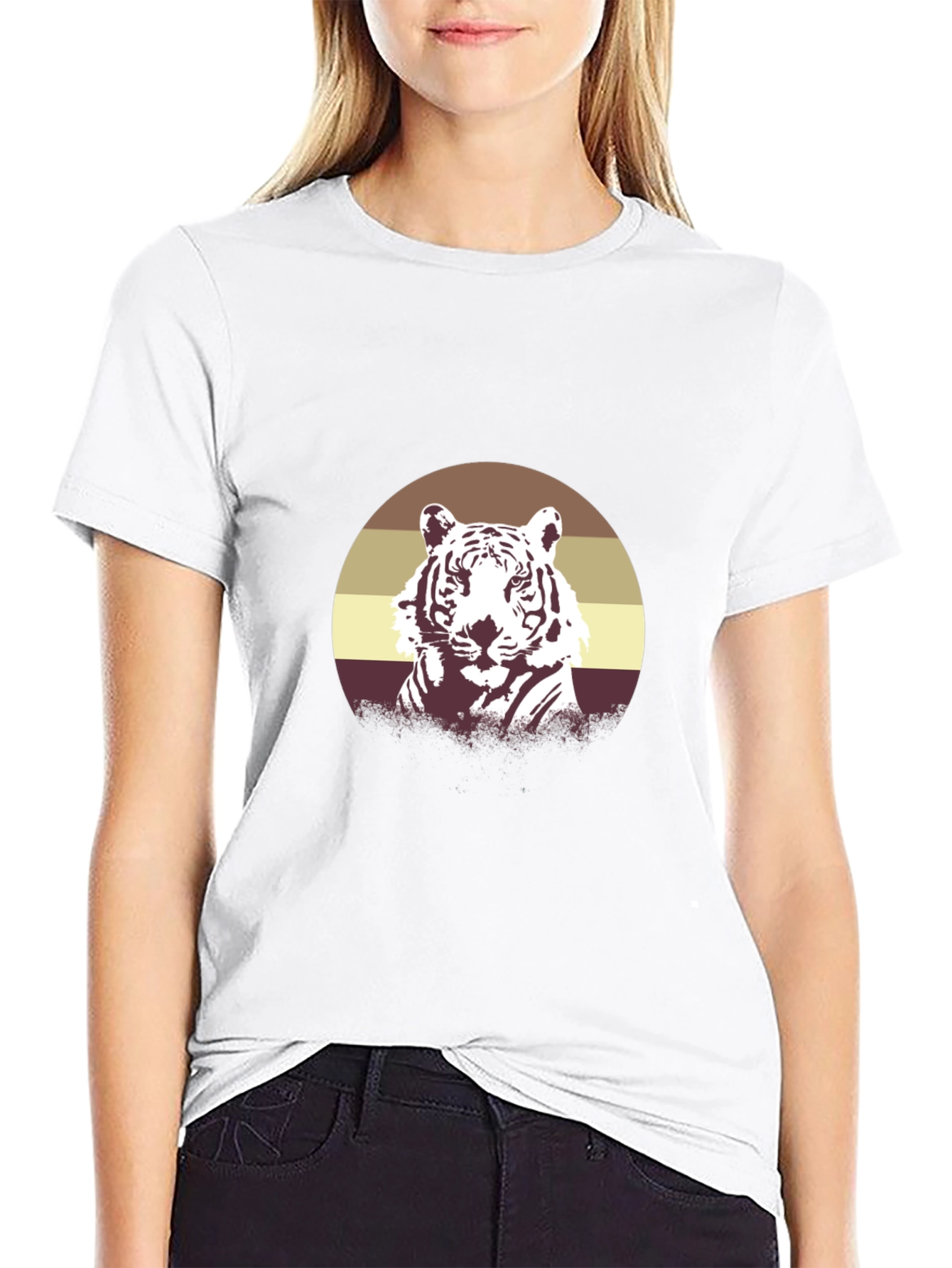 Retro Tiger Graphic Tee - Black