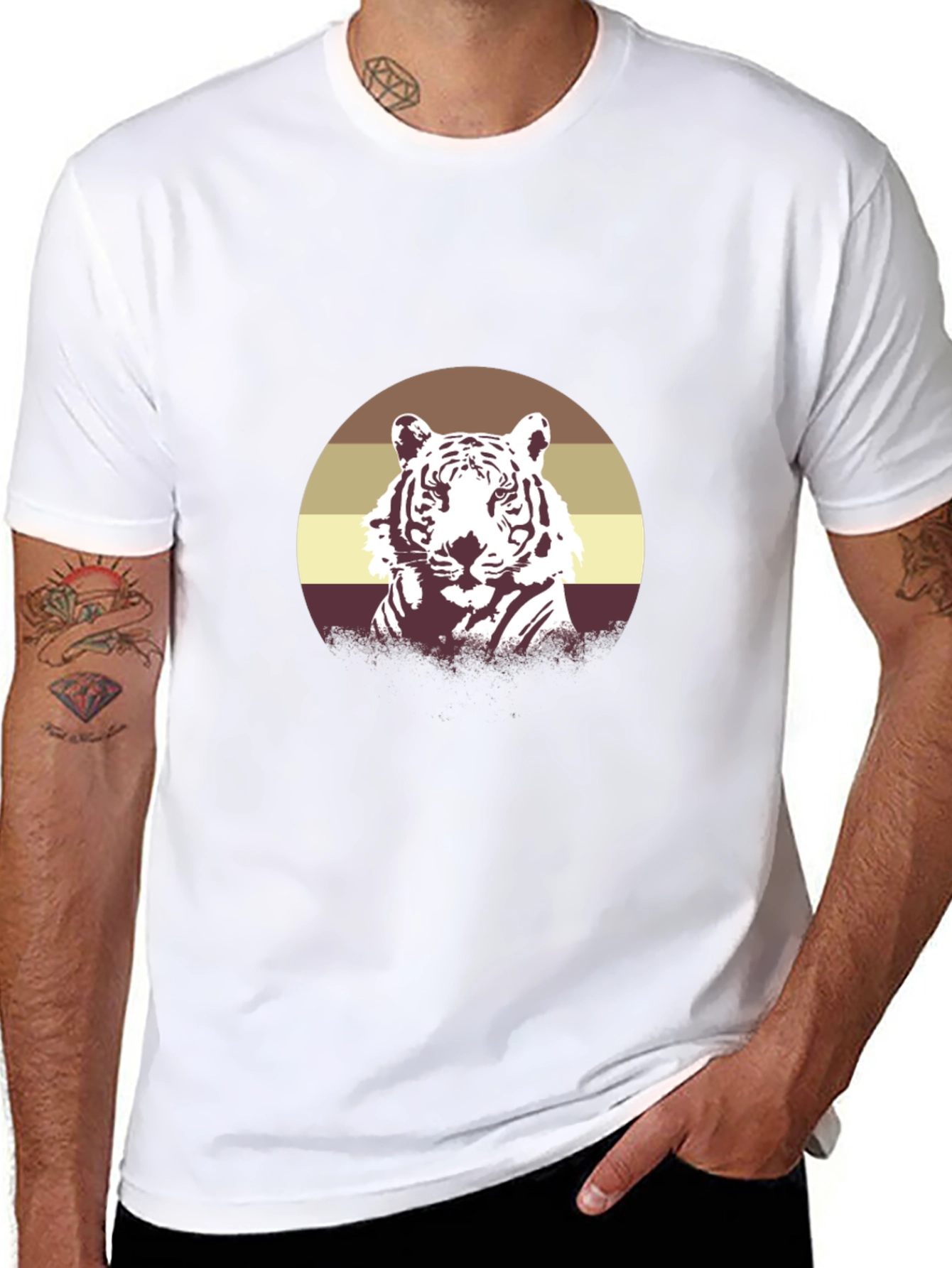 Retro Tiger Graphic Tee - Black