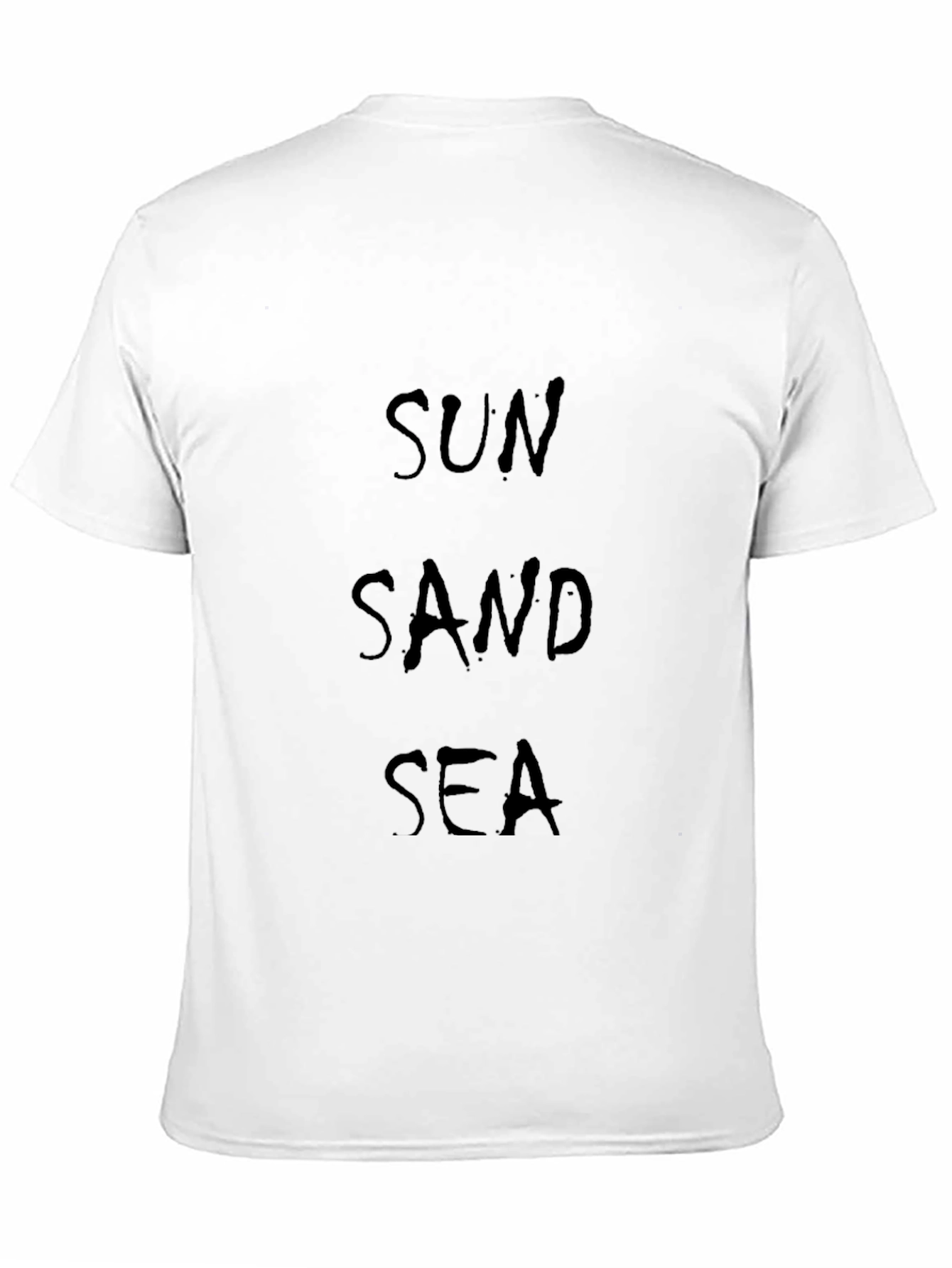 Sun Sand Sea Graphic Tee - Black Cotton T-Shirt