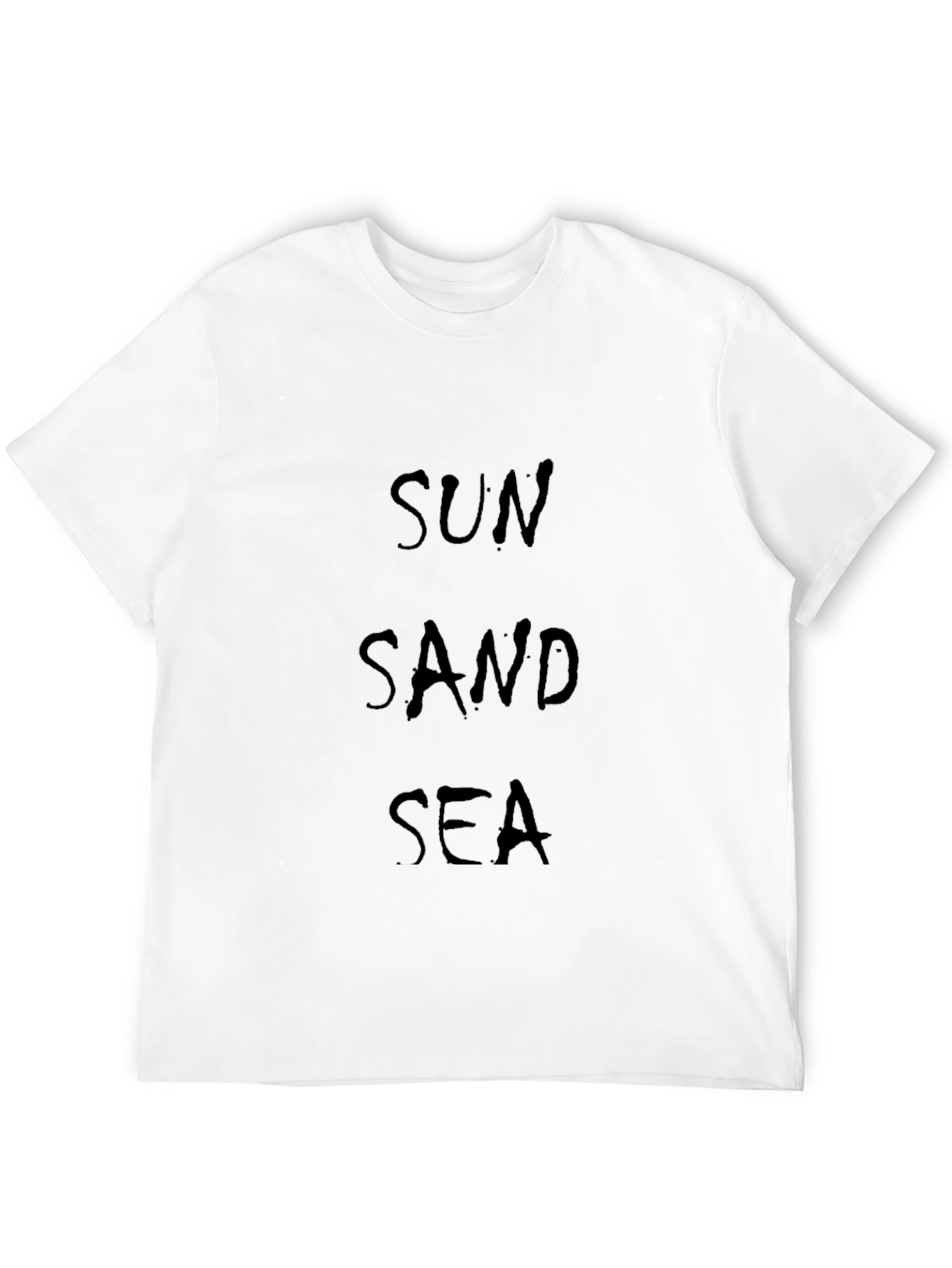 Sun Sand Sea Graphic Tee - Black Cotton T-Shirt
