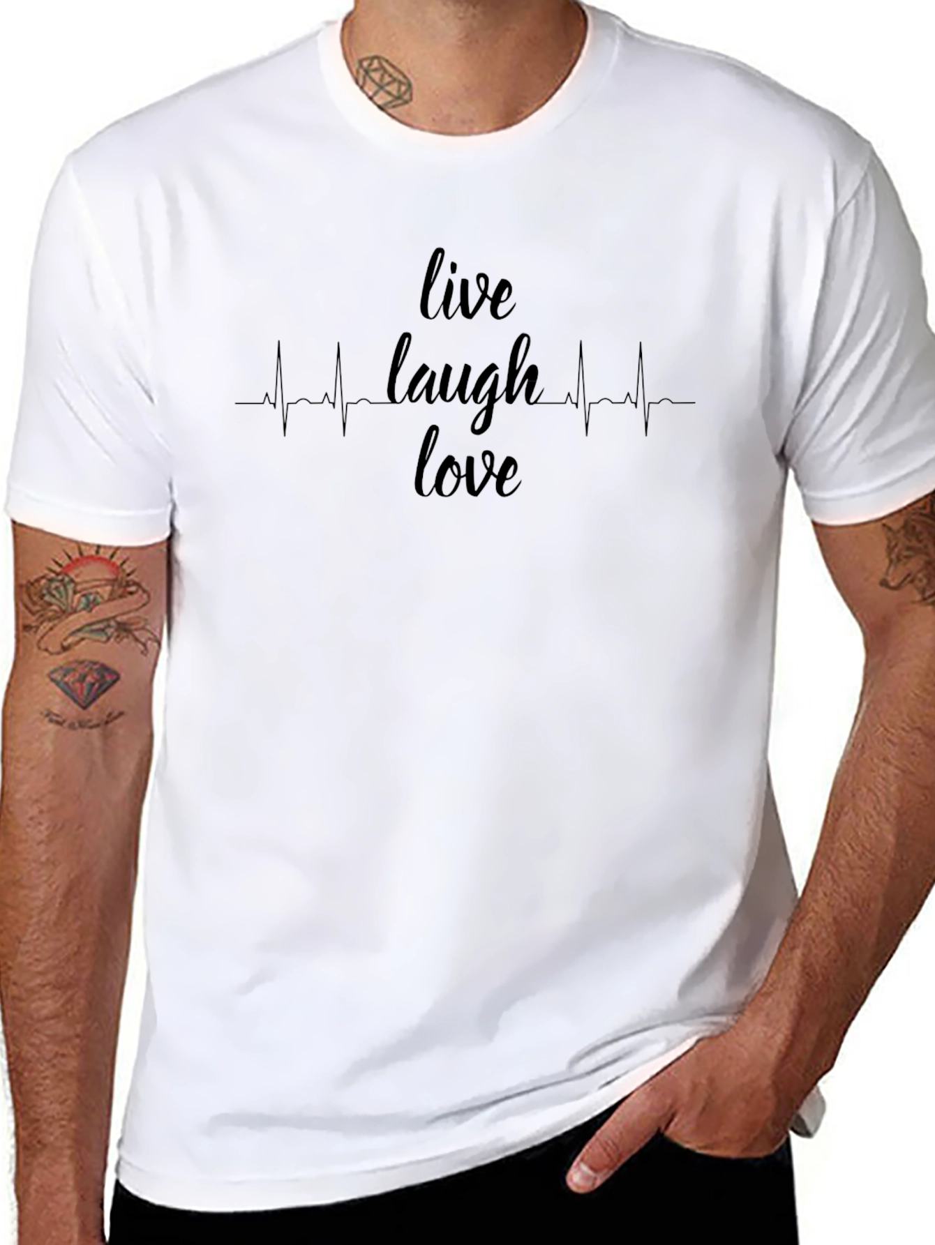 Live Laugh Love Graphic Tee - Mens Black T-Shirt