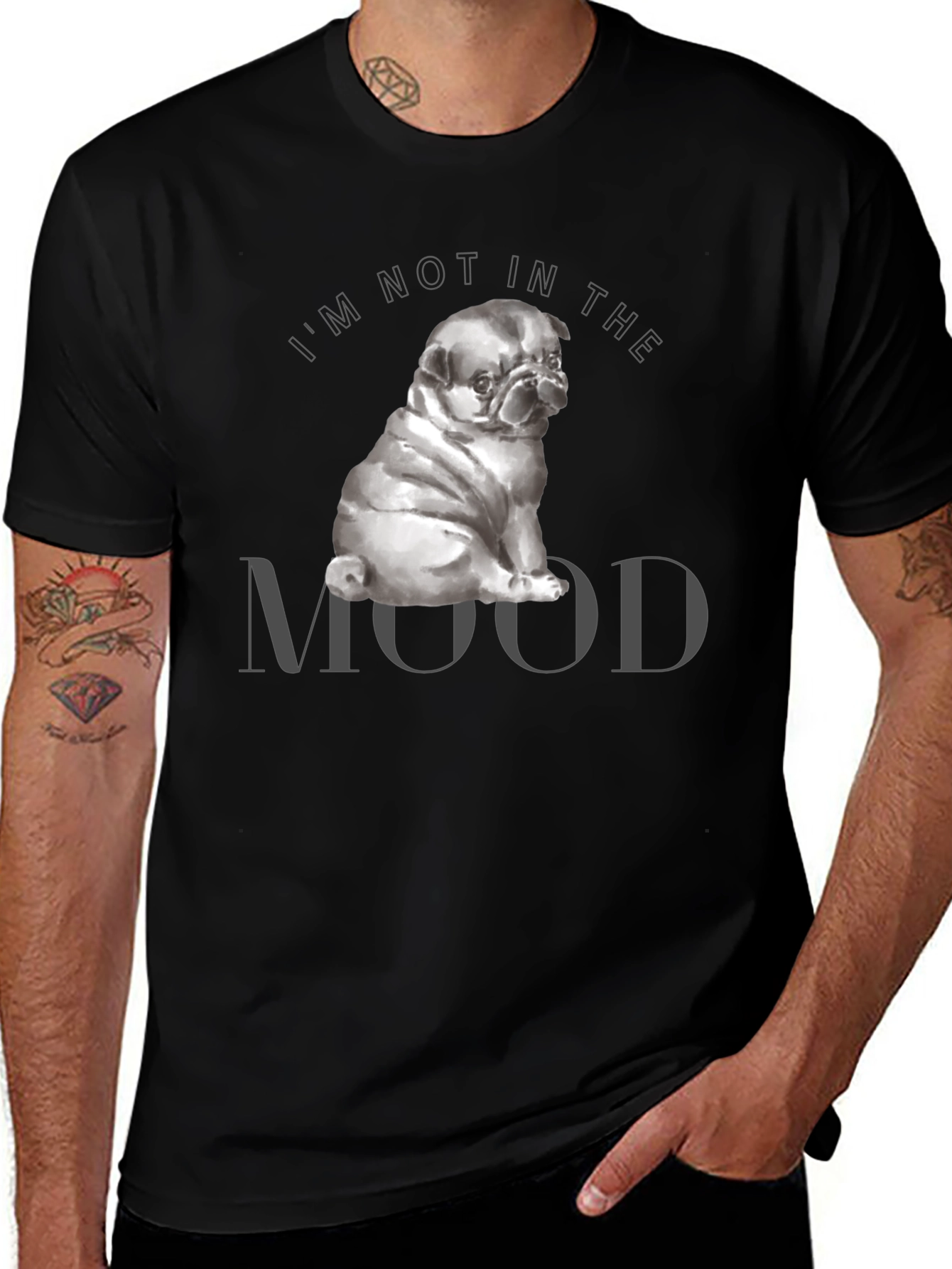 Im Not In The Mood Pug Graphic T-Shirt