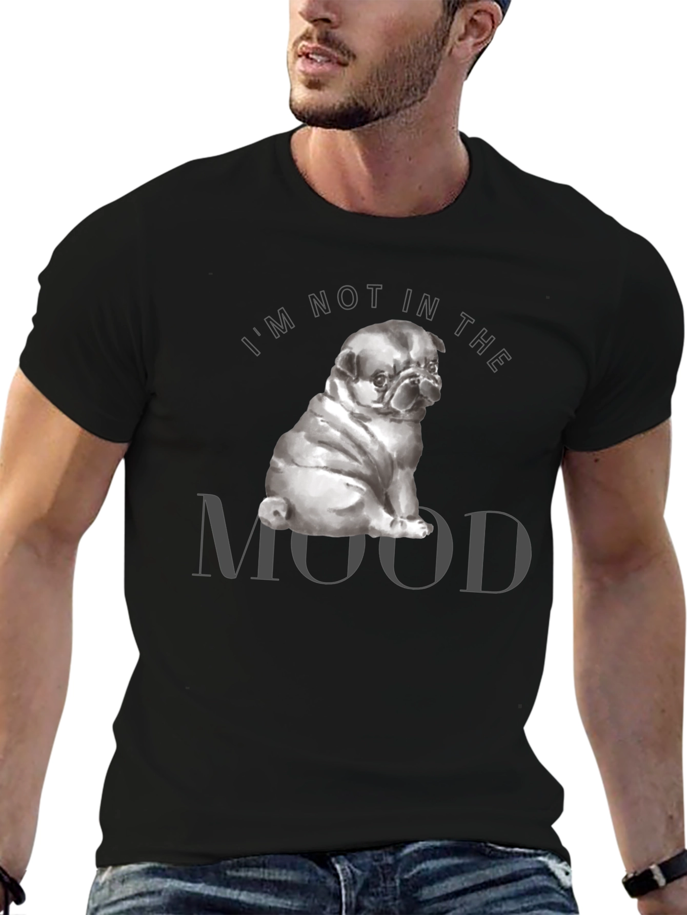 Im Not In The Mood Pug Graphic T-Shirt