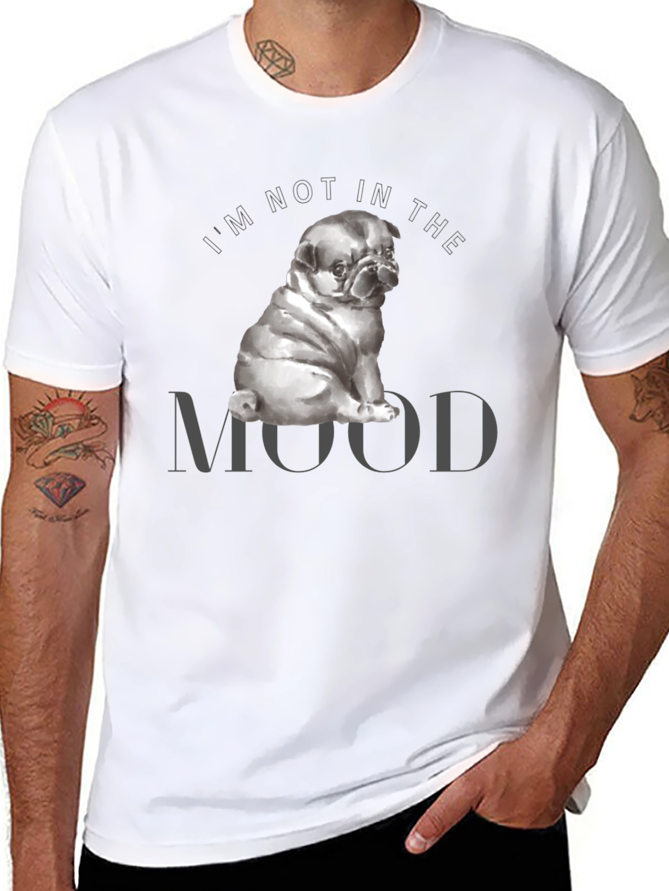 Im Not In The Mood Pug Graphic T-Shirt