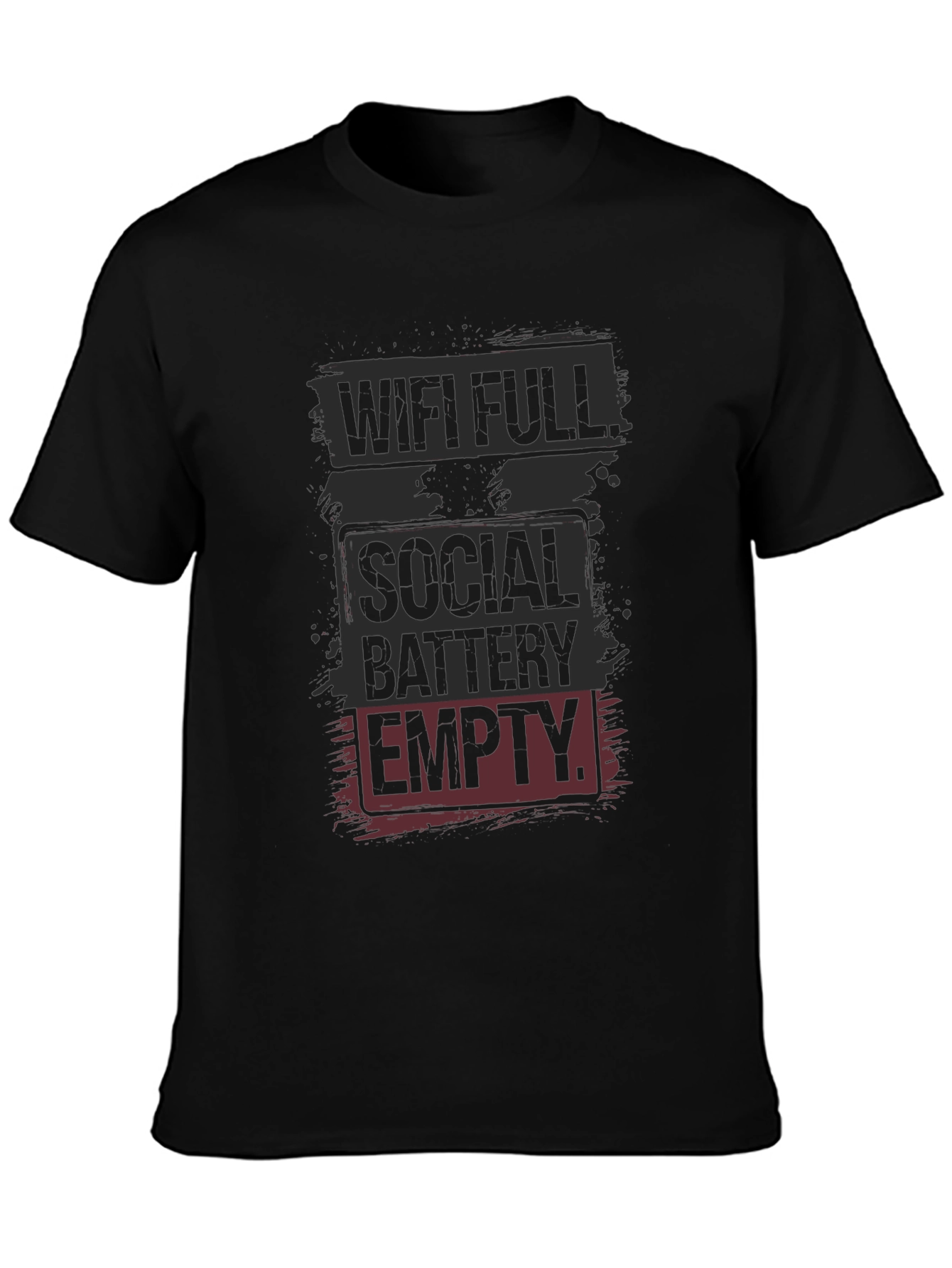 WiFi Full Social Battery Empty Graphic Tee