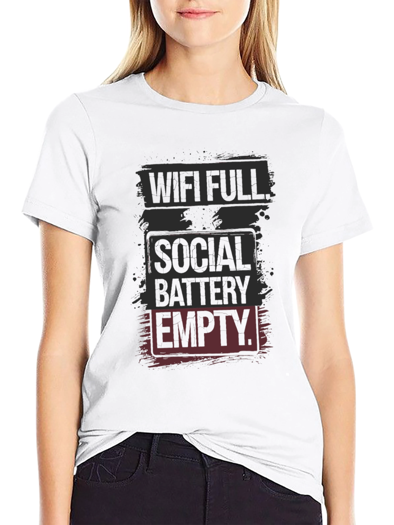 WiFi Full Social Battery Empty Graphic Tee