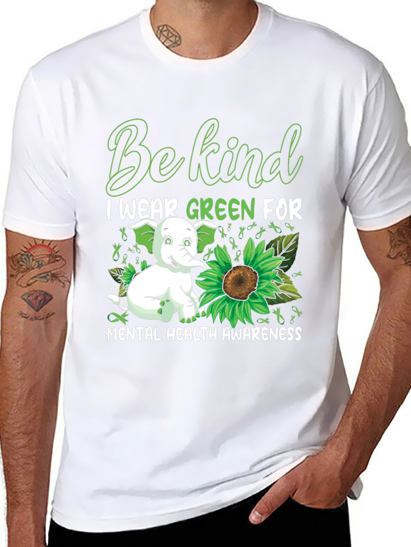 Be Kind I Wear Green Mental Health Awareness T-Shirt