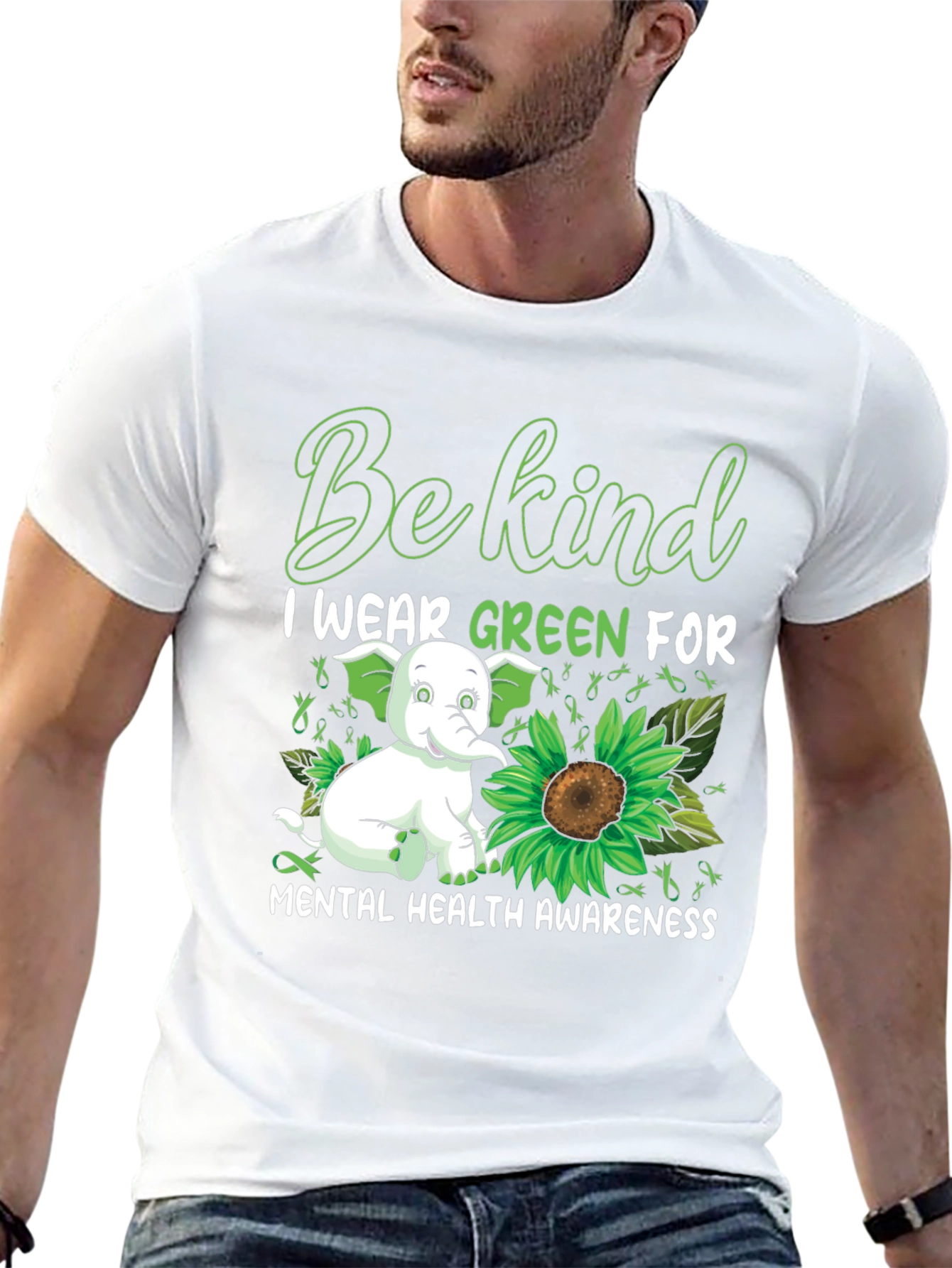 Be Kind I Wear Green Mental Health Awareness T-Shirt