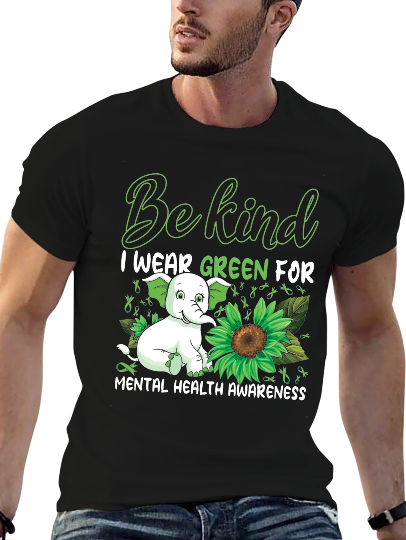 Be Kind I Wear Green Mental Health Awareness T-Shirt