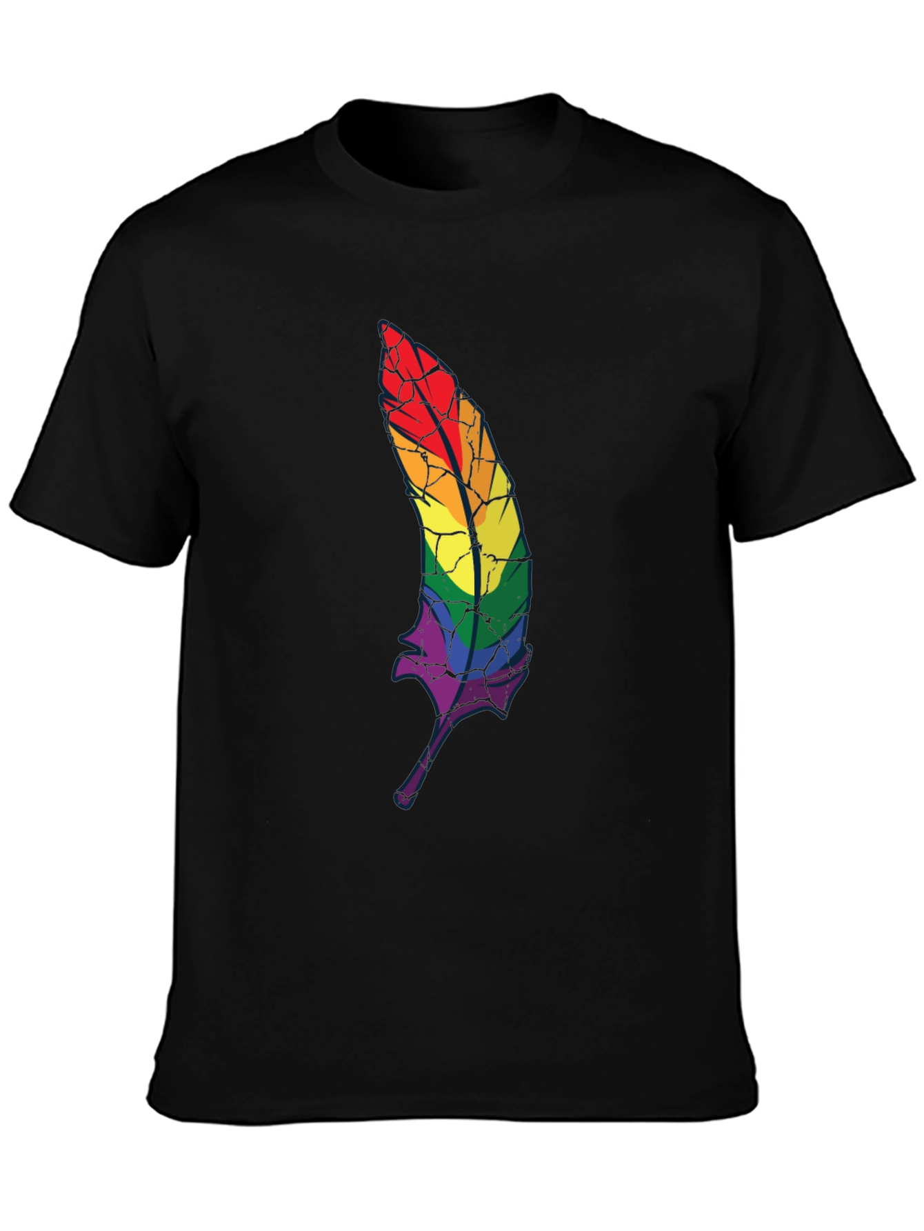 Rainbow Feather Graphic T-Shirt