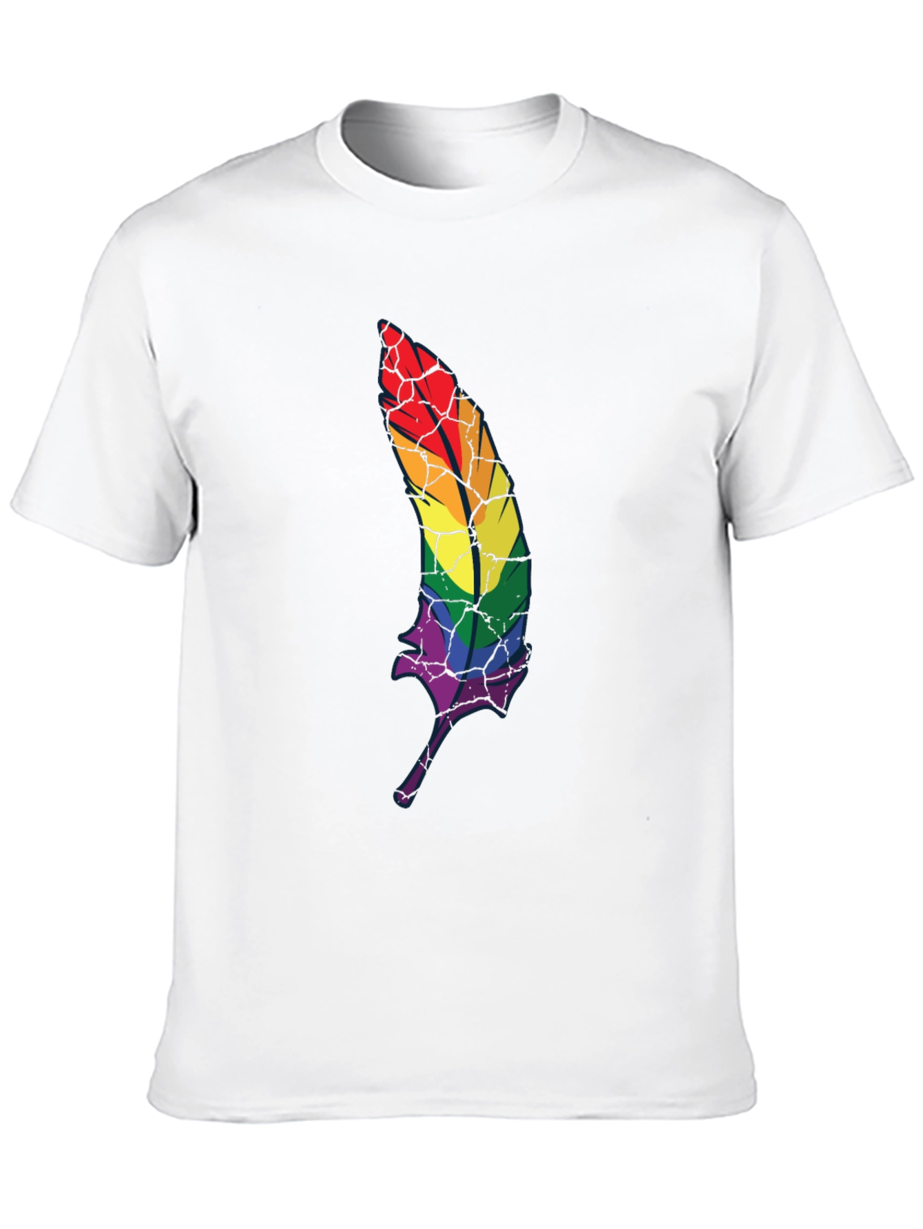 Rainbow Feather Graphic T-Shirt