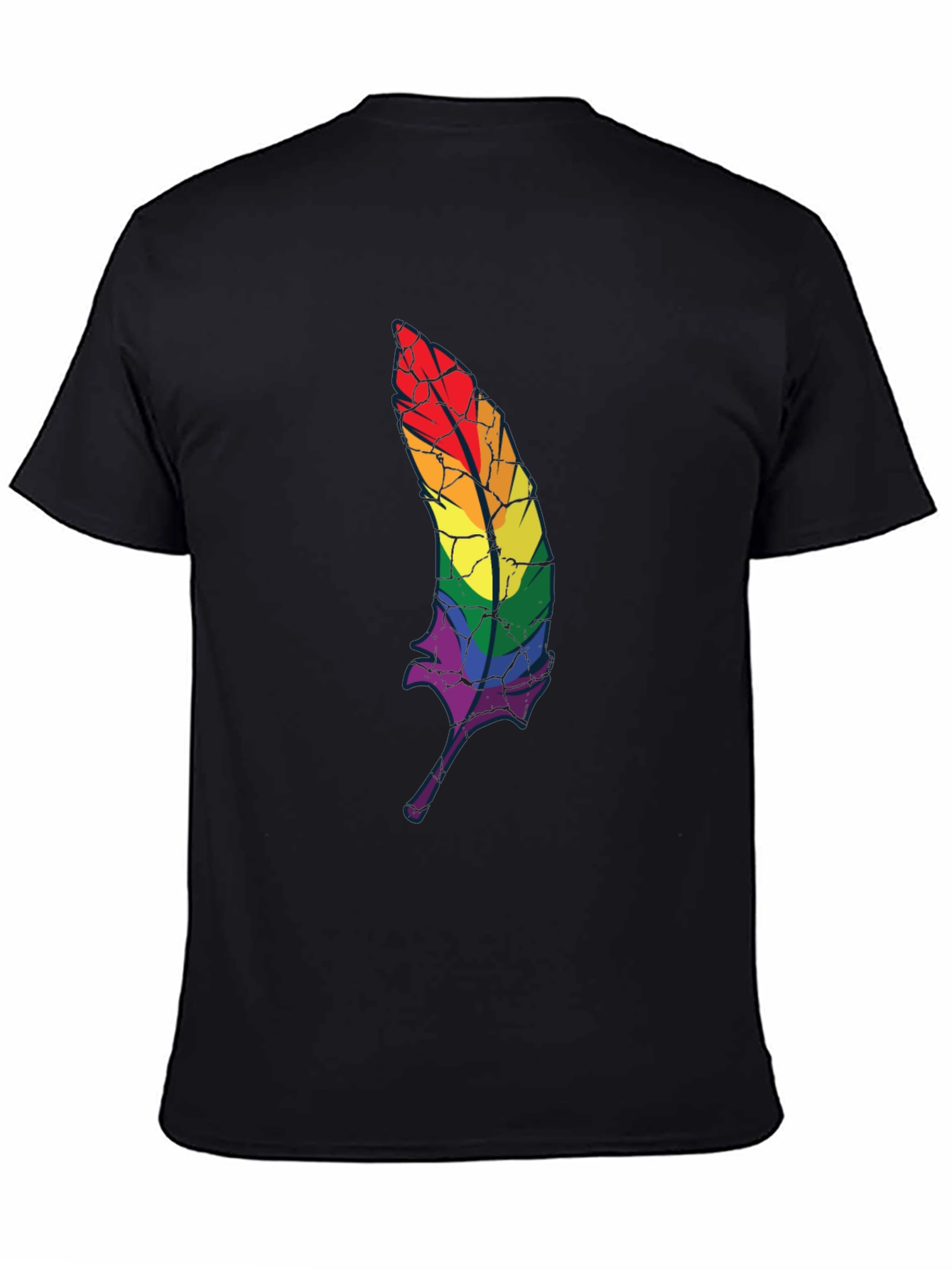 Rainbow Feather Graphic T-Shirt