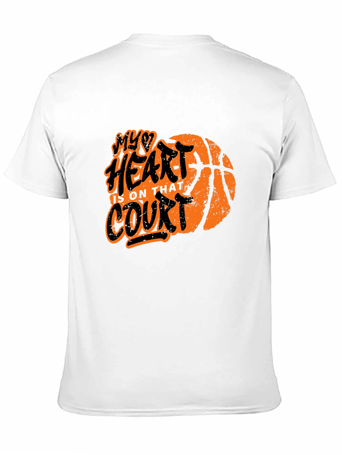 Basketball Heart Court Graphic T-Shirt