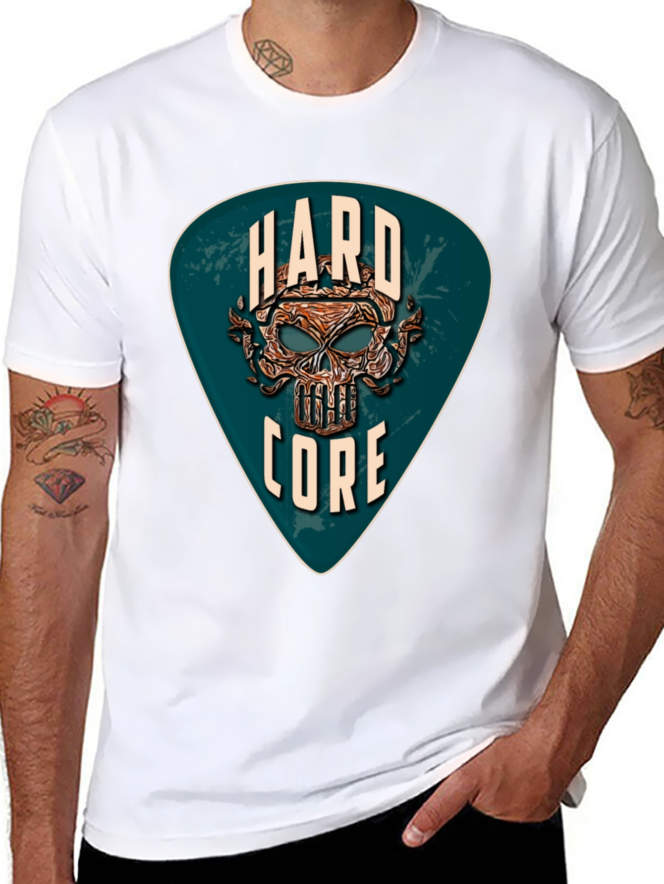 Hardcore Skull Graphic T-Shirt