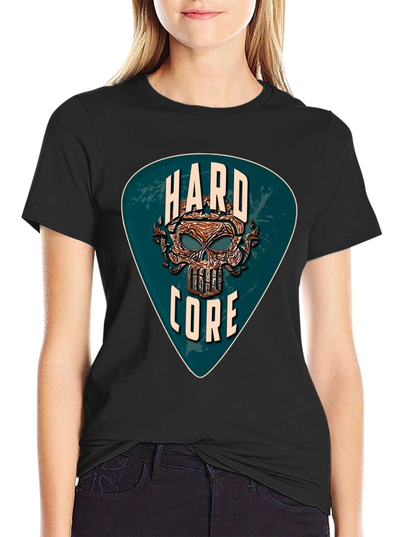 Hardcore Skull Graphic T-Shirt