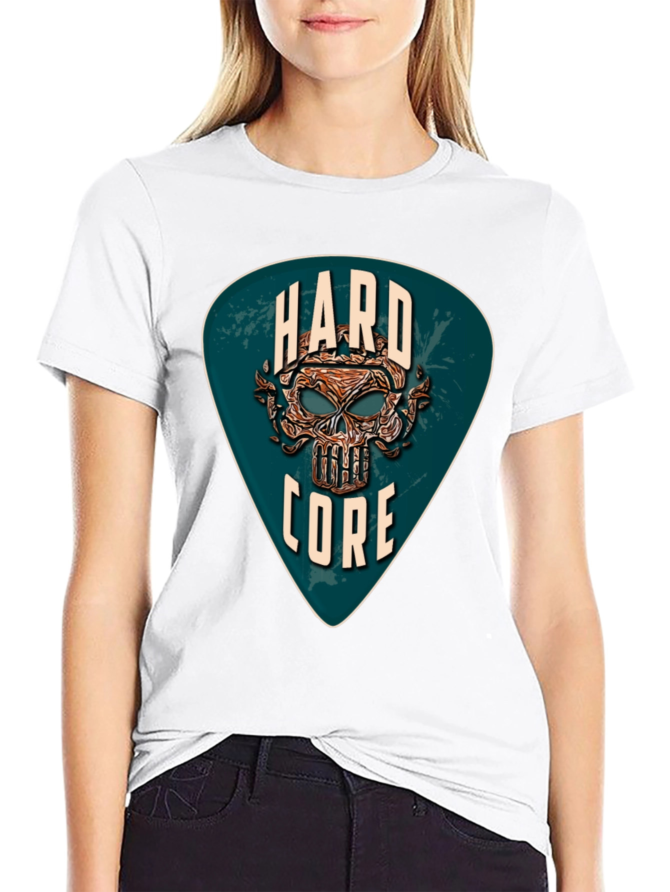 Hardcore Skull Graphic T-Shirt