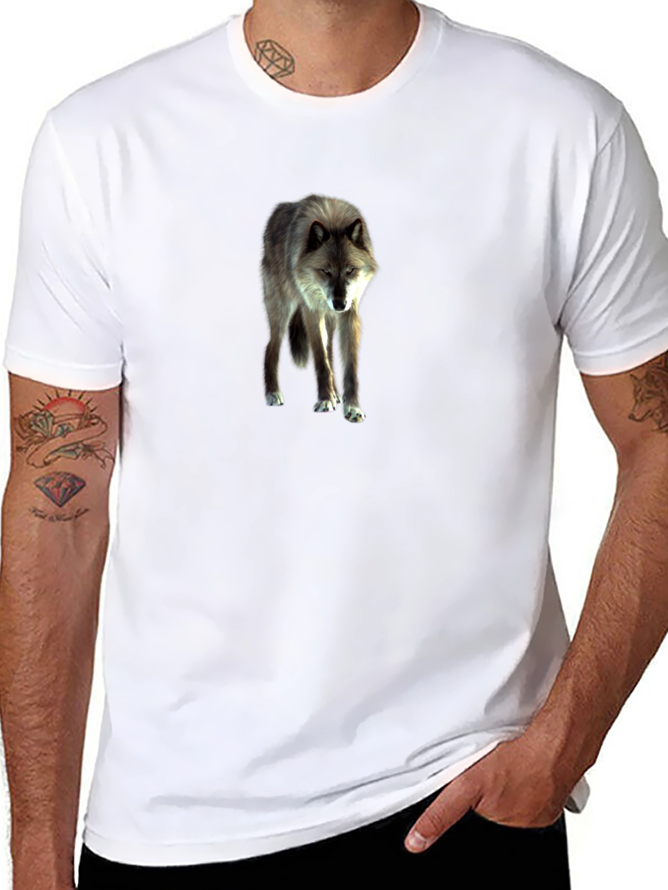 Wolf Graphic Tee - Stylish Black Cotton T-Shirt