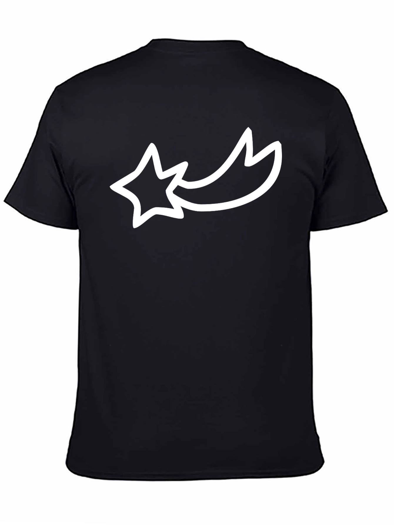 Stylish Black Tee with Shooting Star Graphic