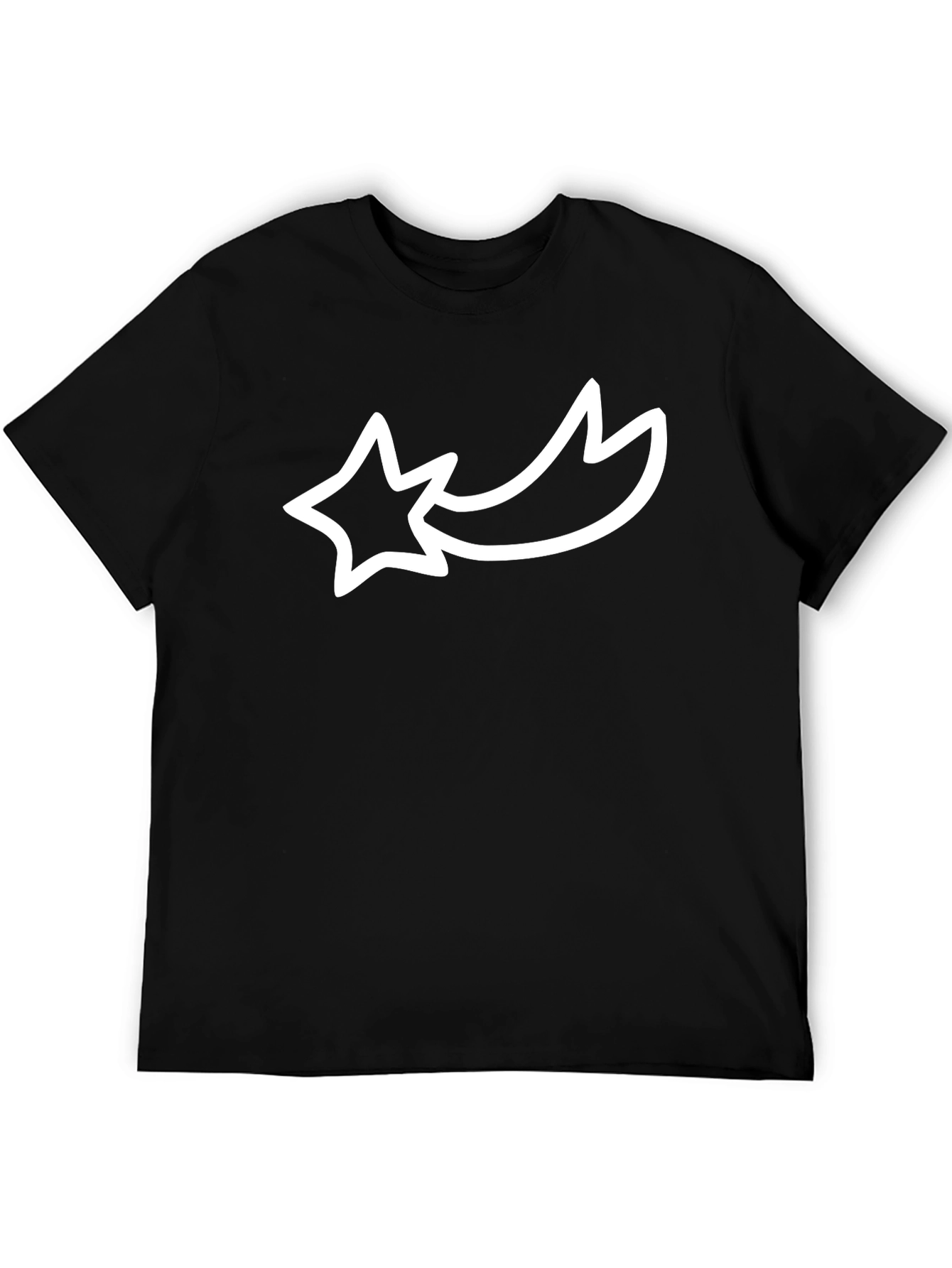 Stylish Black Tee with Shooting Star Graphic