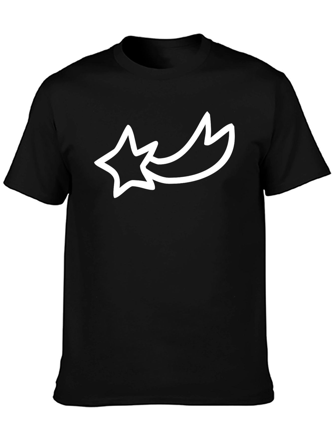 Stylish Black Tee with Shooting Star Graphic