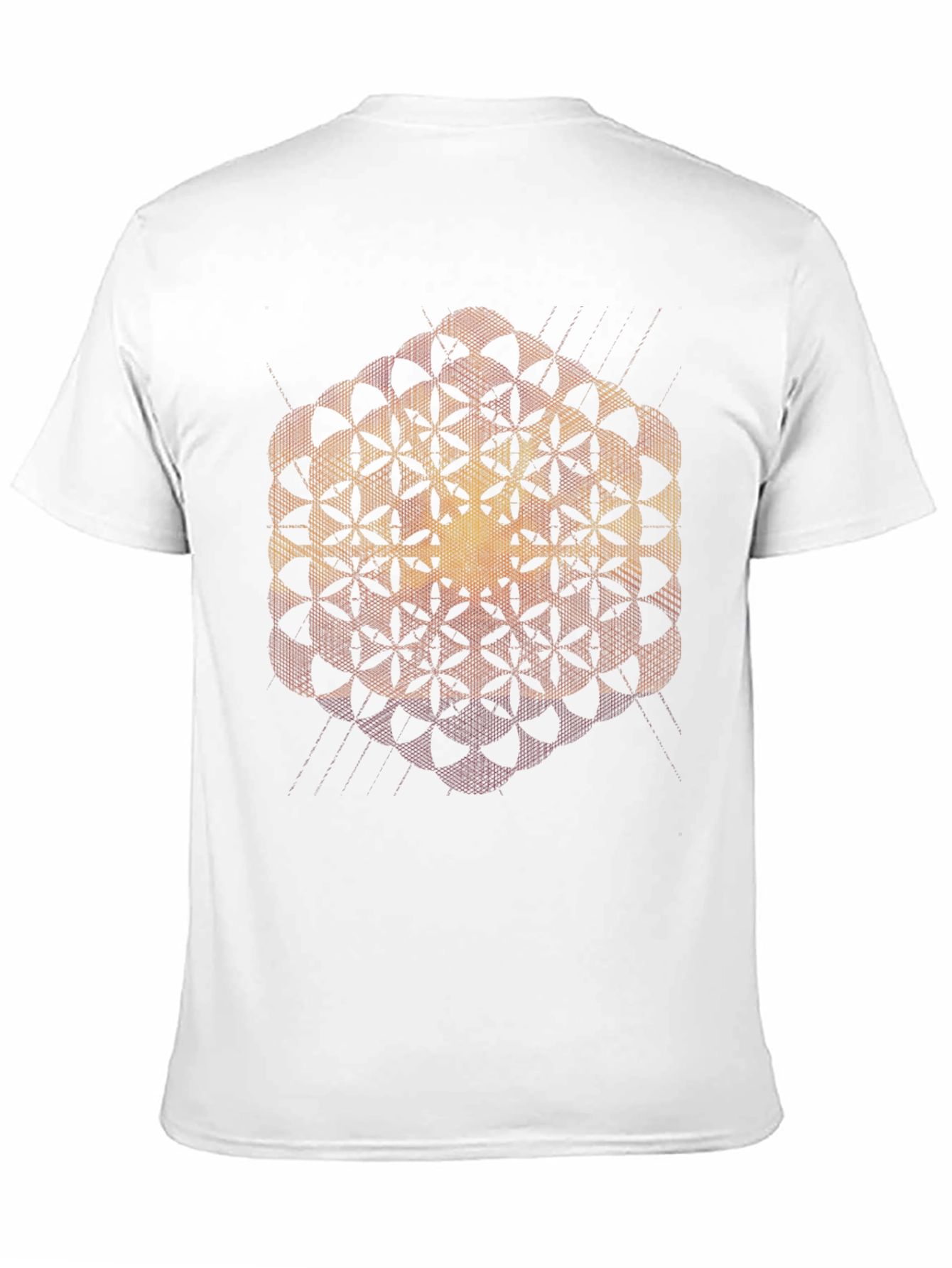 Geometric Flower of Life Black T-Shirt