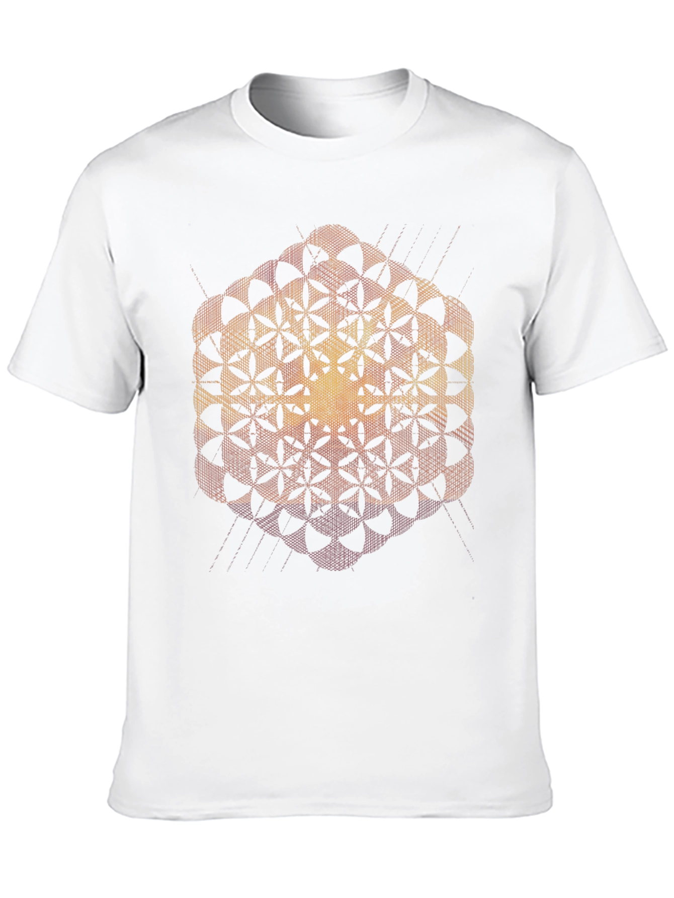 Geometric Flower of Life Black T-Shirt