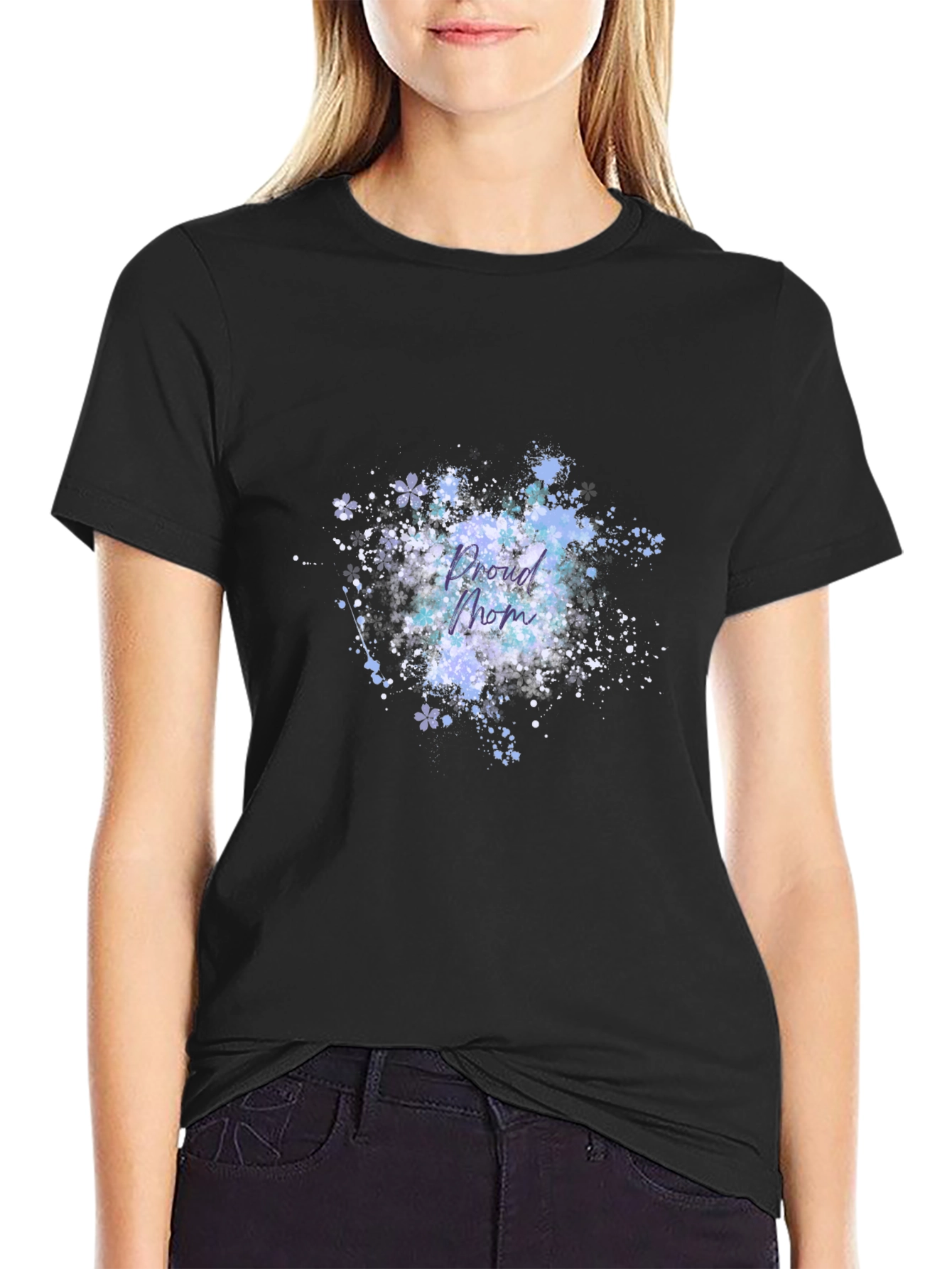 Proud Mom Graphic T-Shirt - Black