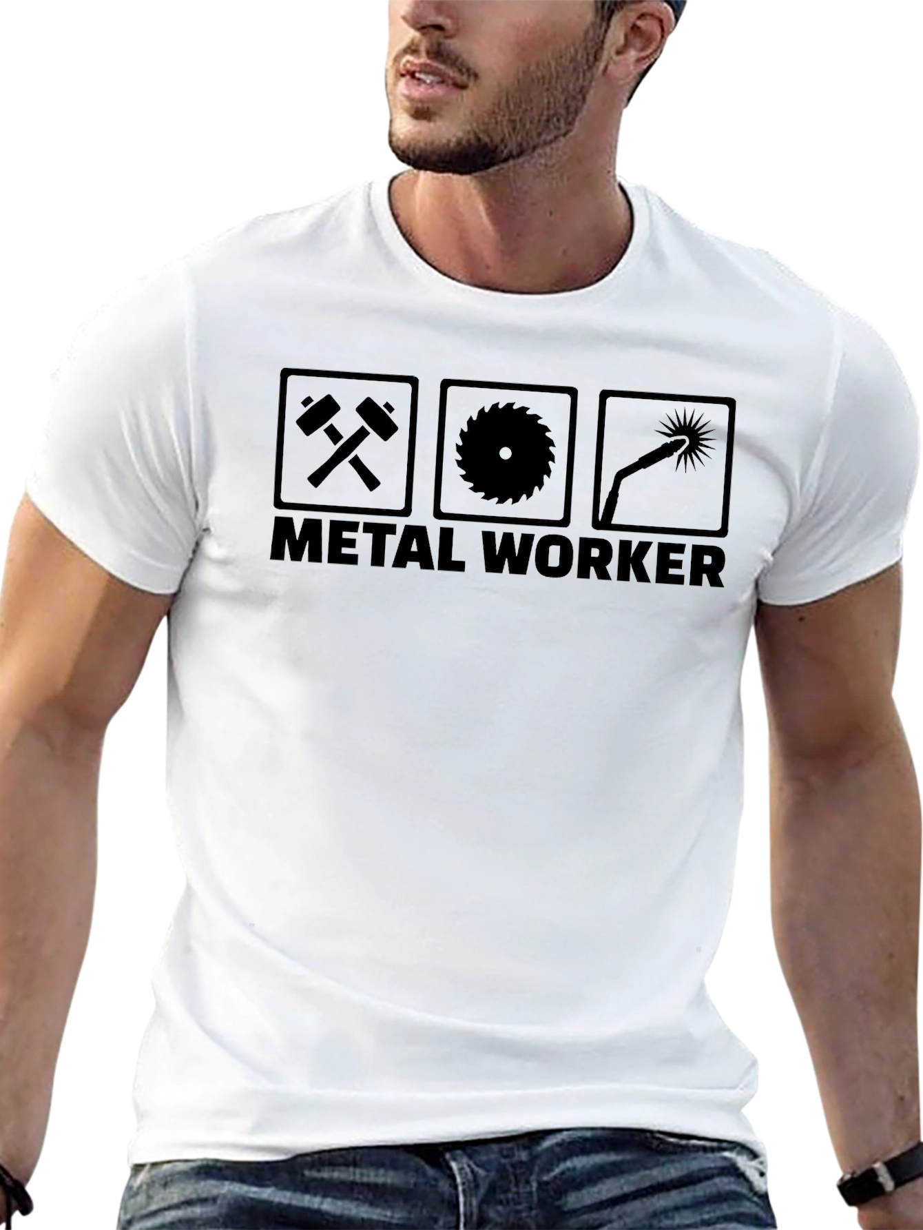 Metal Worker Graphic T-Shirt - Black