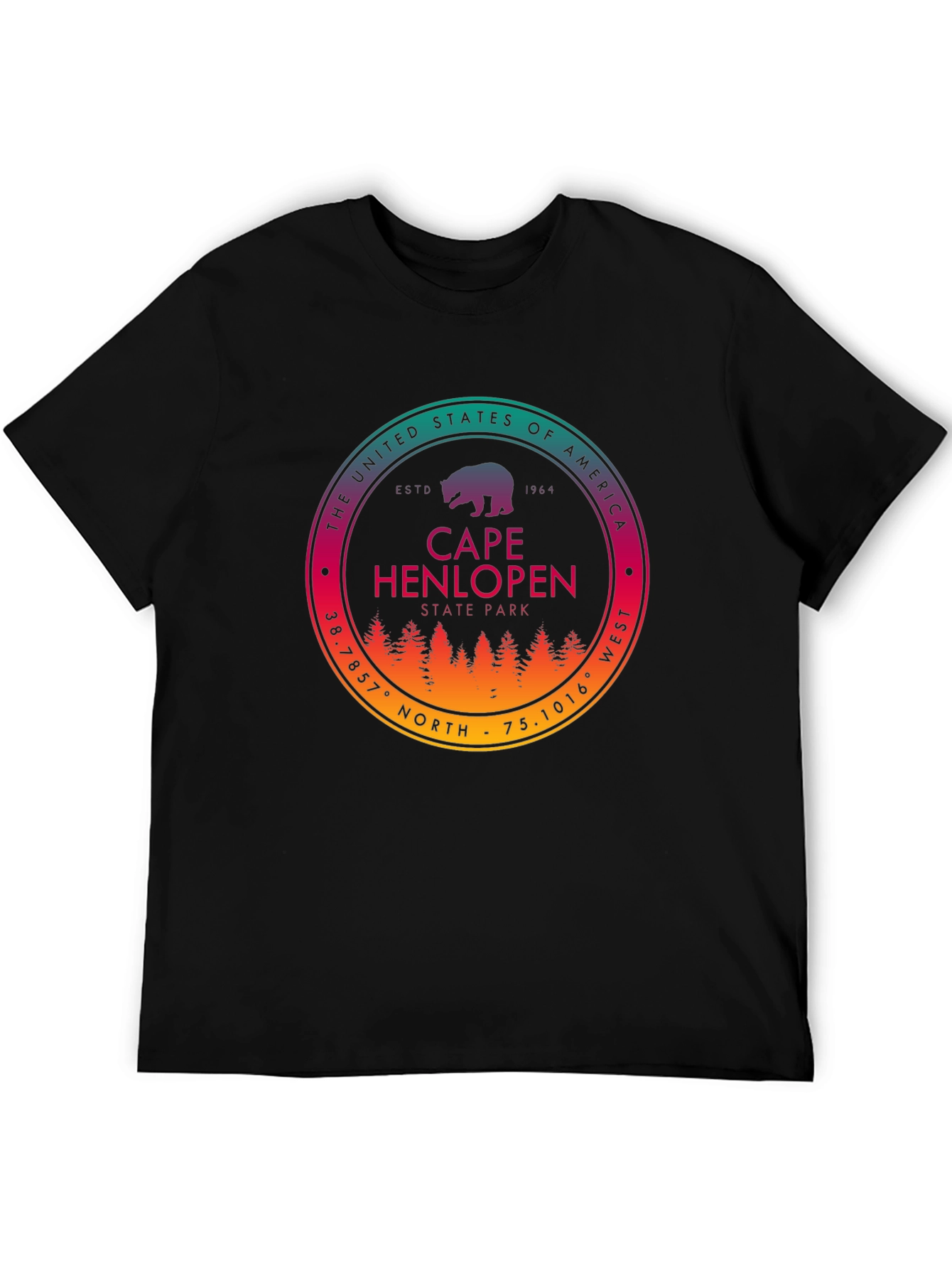 Cape Henlopen State Park Black T-Shirt